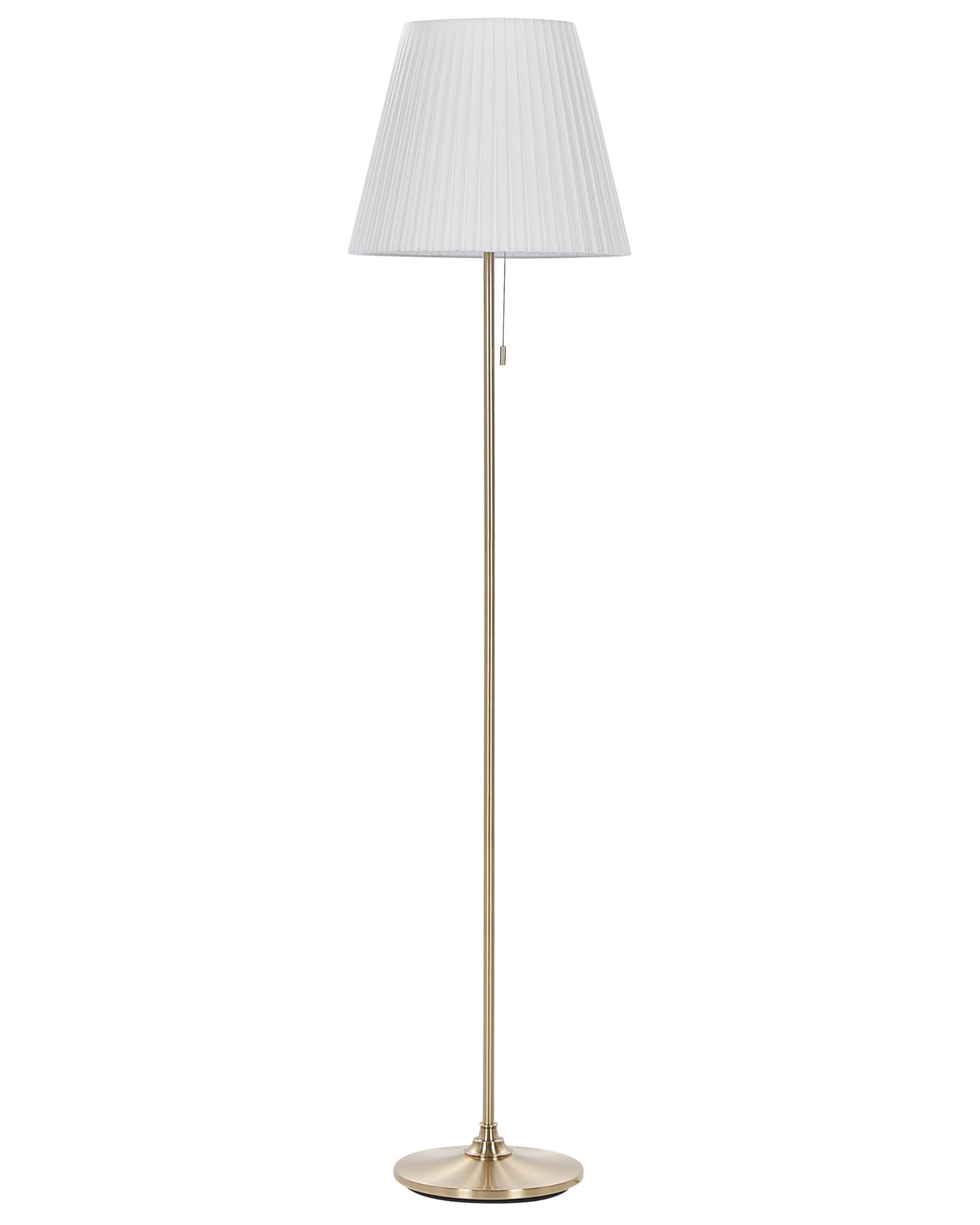 beliani-torysa-stehlampe-eisen-messingfarben-148-cm-wei image 1