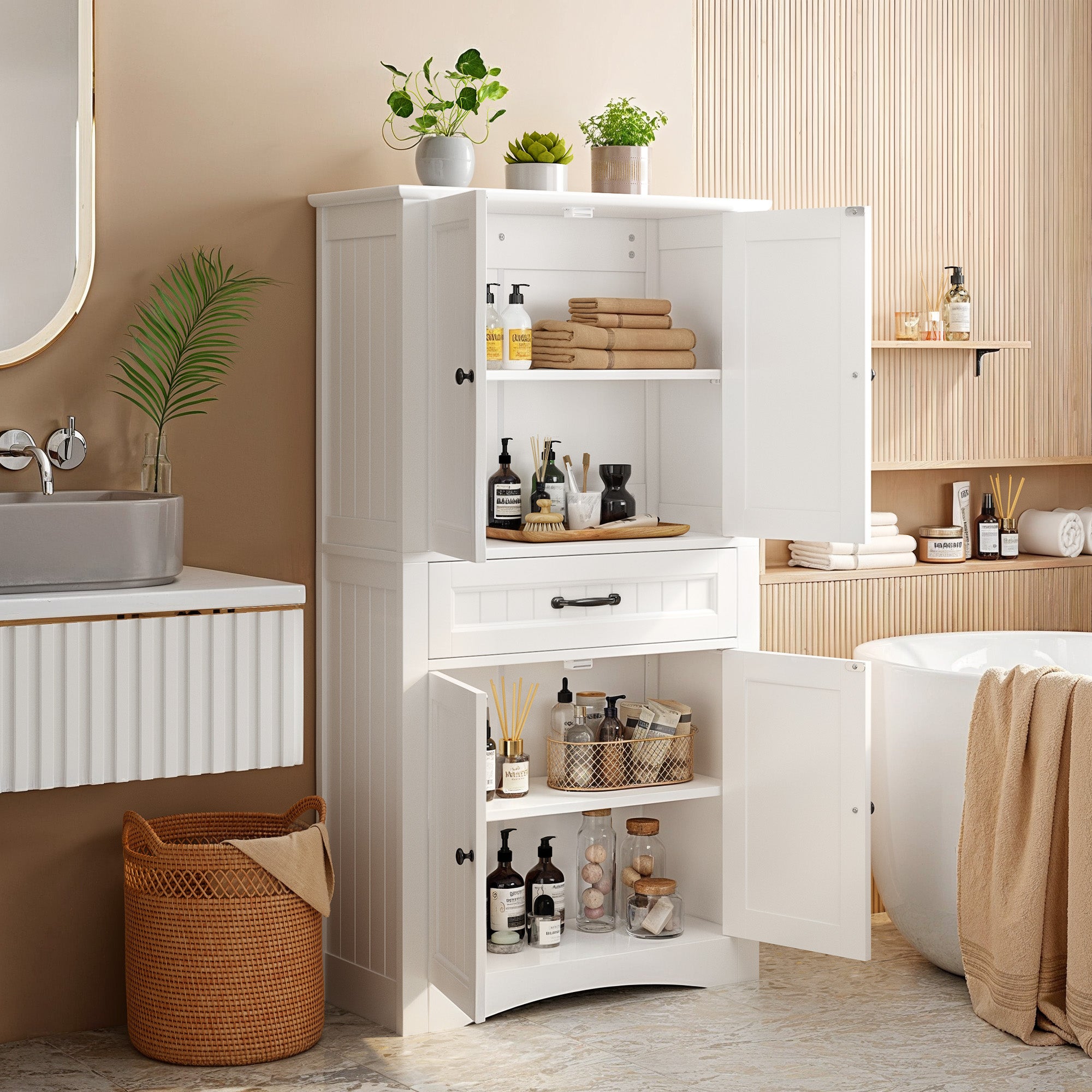 bealife-ap68-hochschrank-wei-73x31x132-4-t-rig-mdf image 2