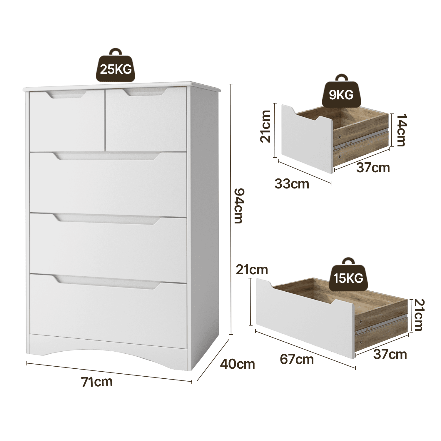 bealife-ap23-kommode-wei-5-schubladen-71x40x94-wasserdicht image 6