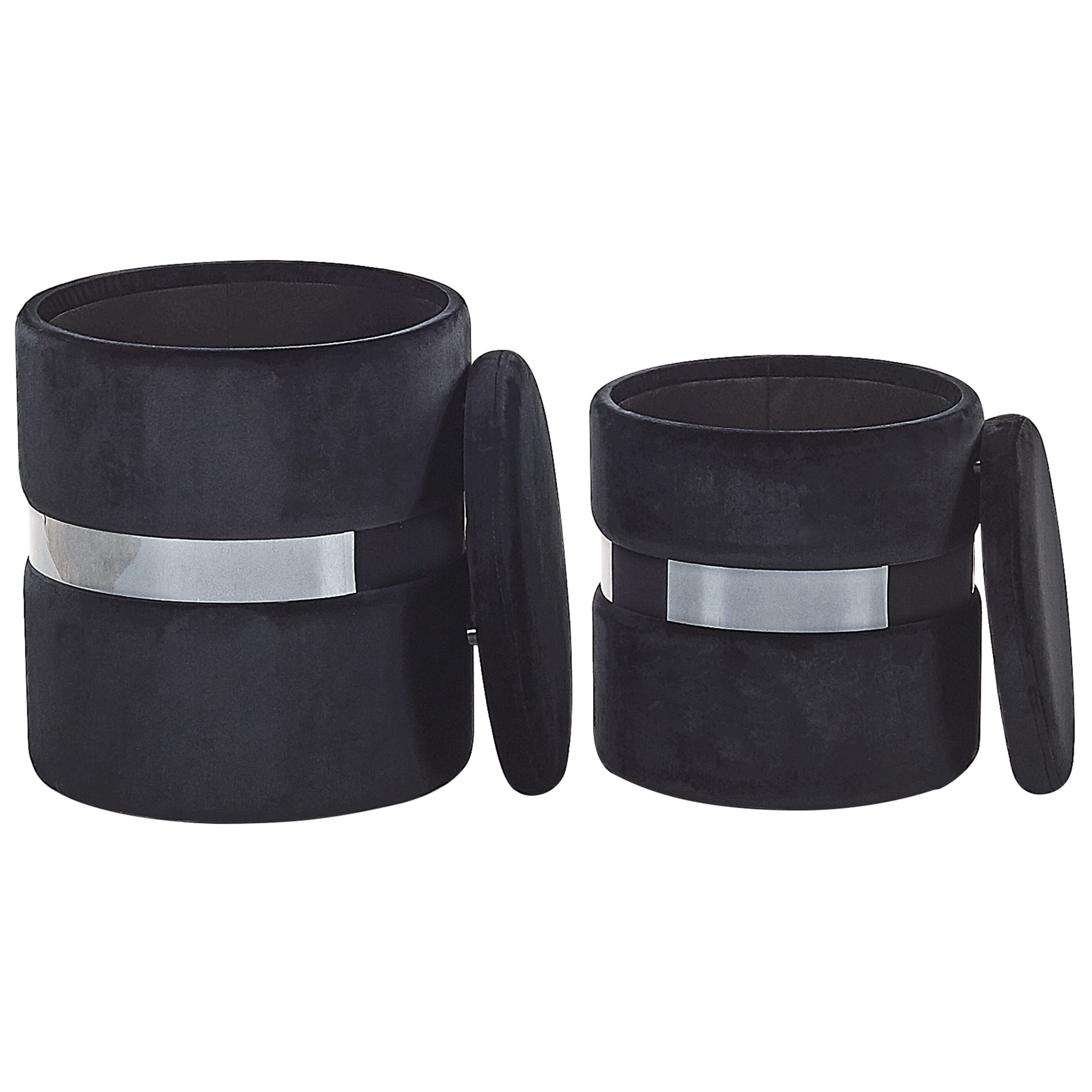 beliani-doris-pouf-samt-schwarz-2er-set-mit-stauraum image 4