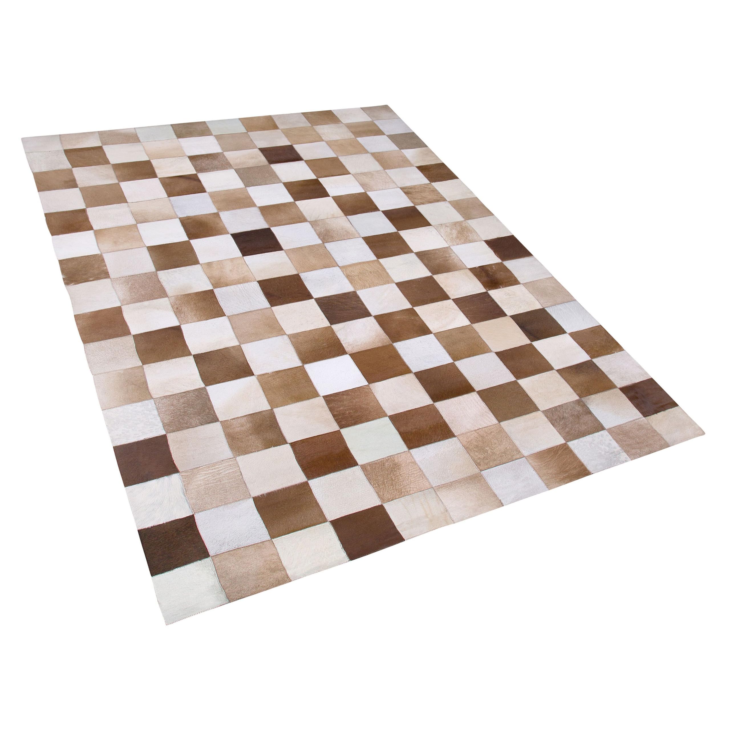 beliani-solmaz-teppich-140x200-cm-braun-beige-leder image 4