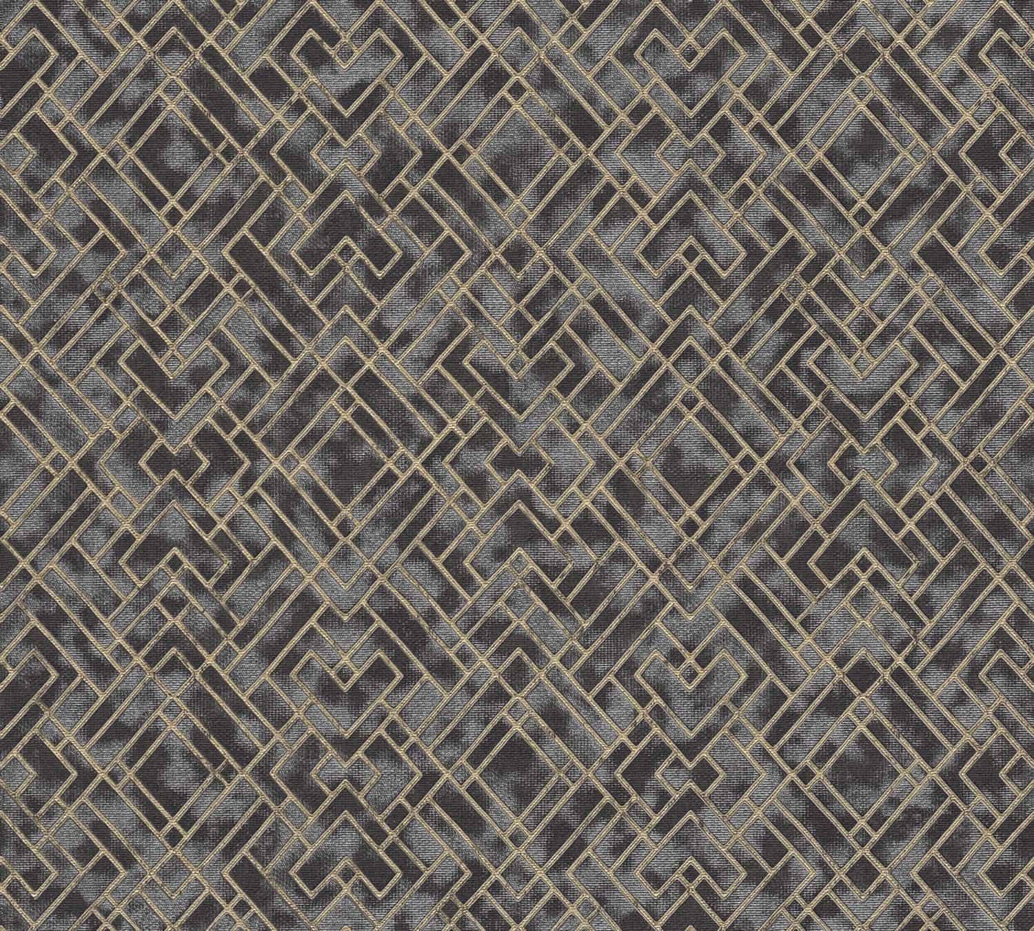 livingwalls-travel-styles-vliestapete-schwarz-gold-ornament-10-05m image 2