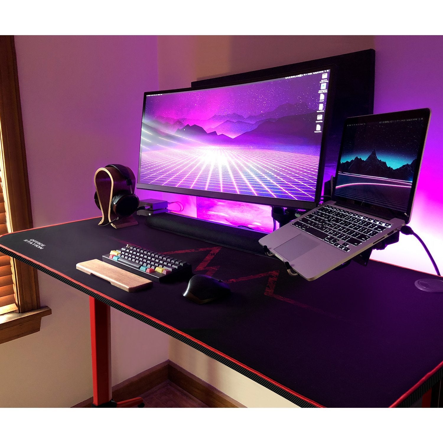 homall-gaming-desk-y-gestell-schreibtisch-55-zoll-schwarz image 3