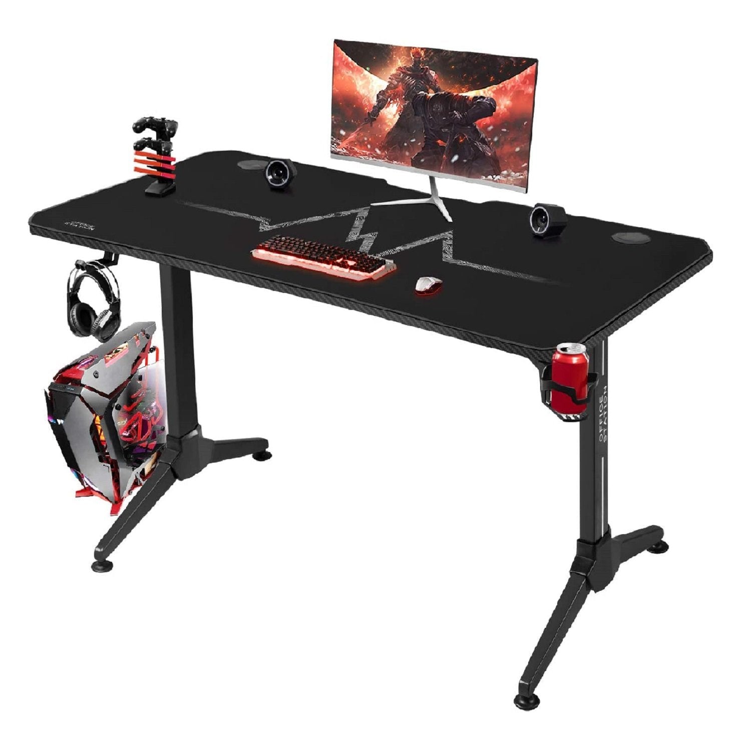 homall-gaming-desk-y-gestell-schreibtisch-55-zoll-schwarz image 8