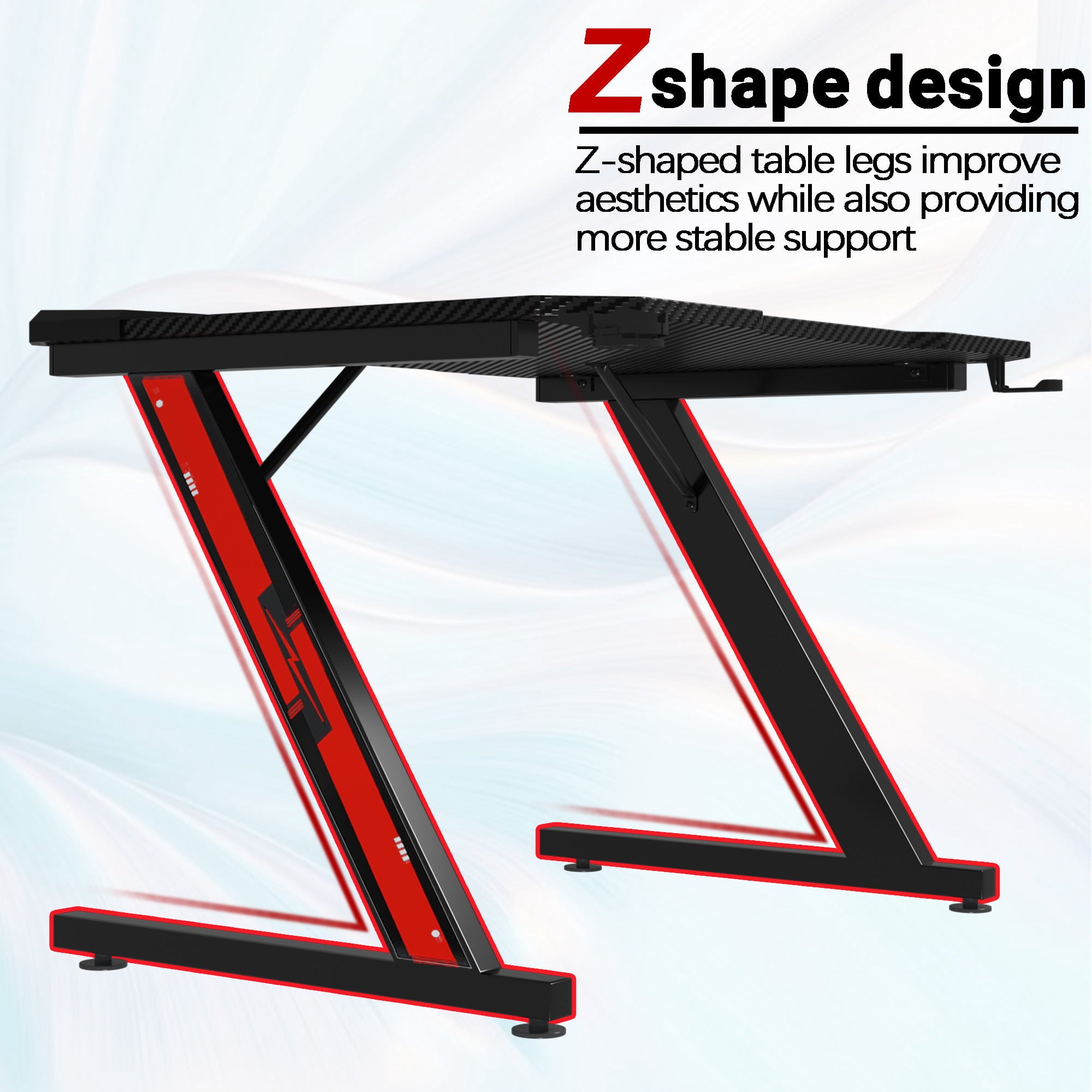 homall-gaming-desk-schreibtisch-44-zoll-schwarz-carbon-z-form image 6