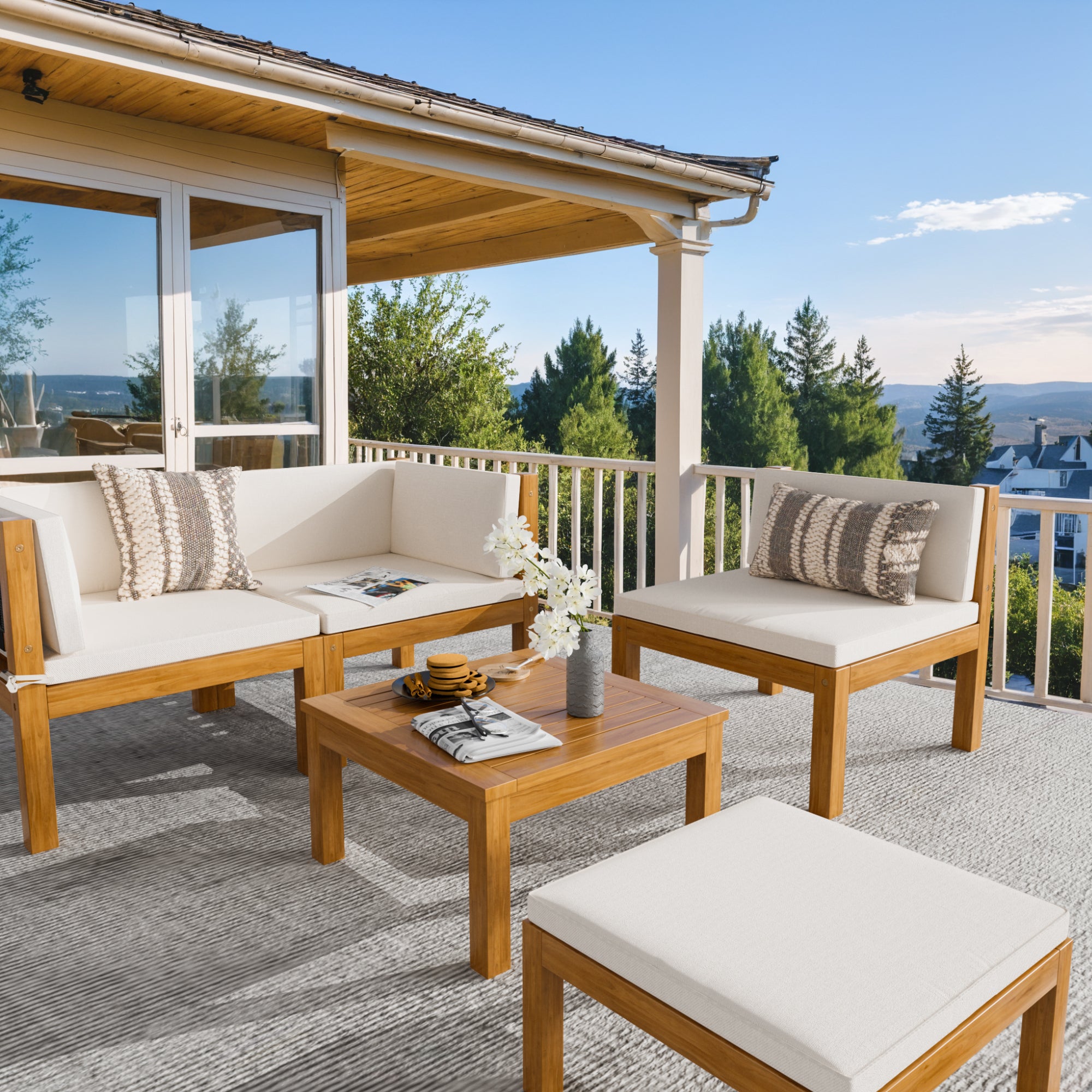 homall-patio-furniture-lounge-set-5-tlg-akazie image 2