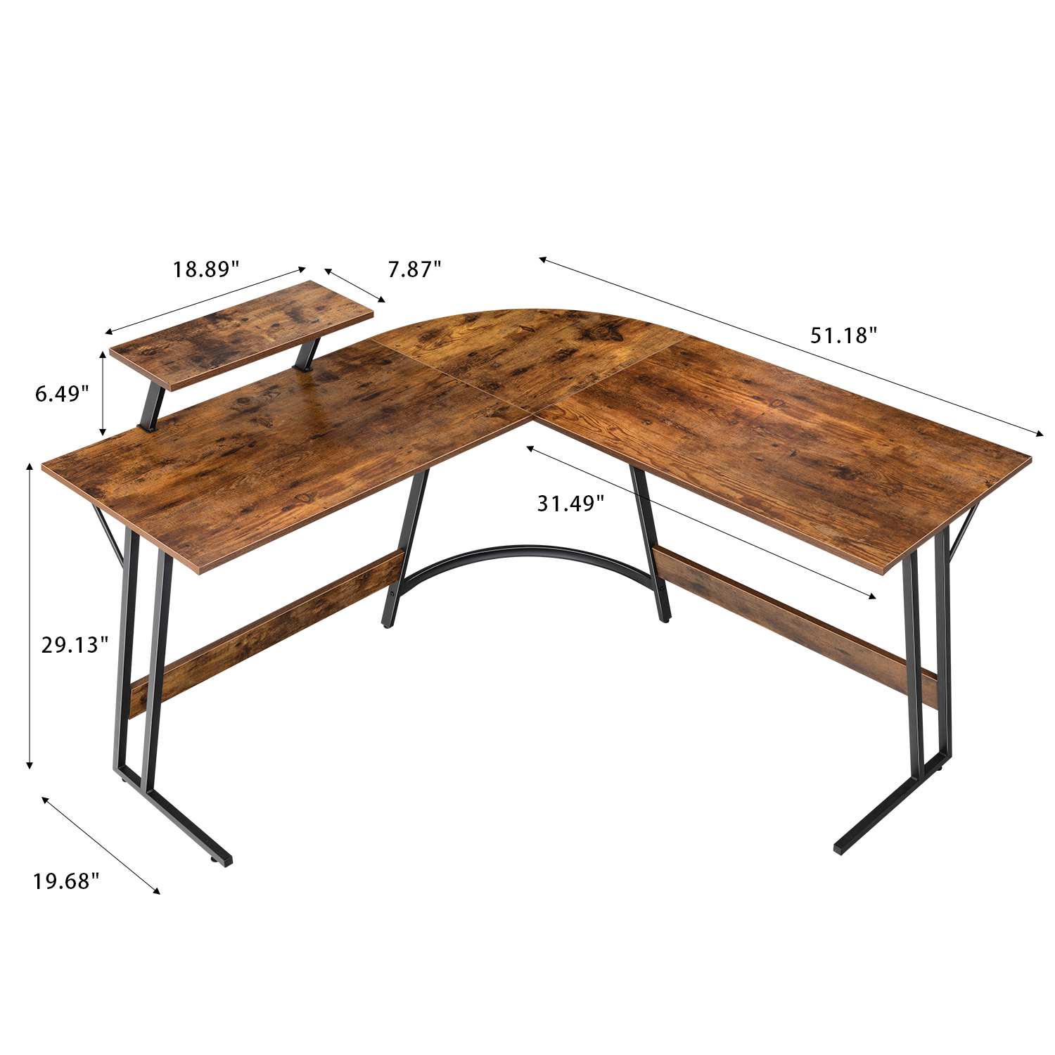 homall-office-desk-eckschreibtisch-wei-l-form-130-cm image 6