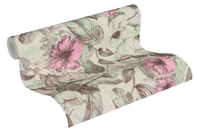 a-s-cr-ation-greenery-37216-4-vliestapete-gr-n-rosa-grau-dschungel image 1