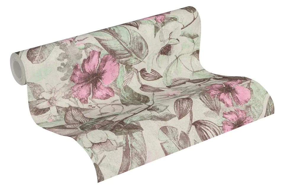a-s-cr-ation-greenery-37216-4-vliestapete-gr-n-rosa-grau-dschungel image 1