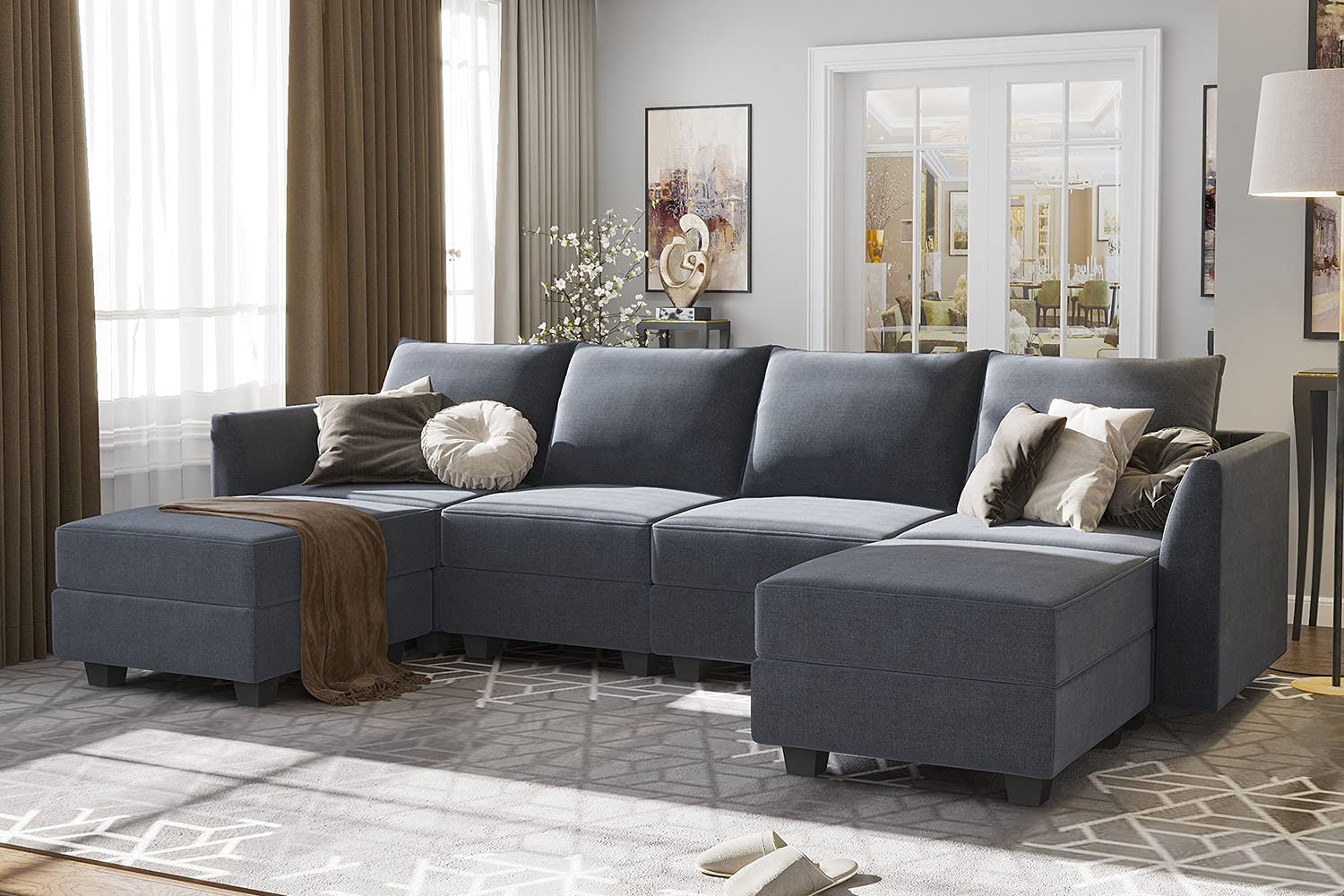 homall-sofa-ecksofa-l-form-mit-ottomane-und-stauraum image 2