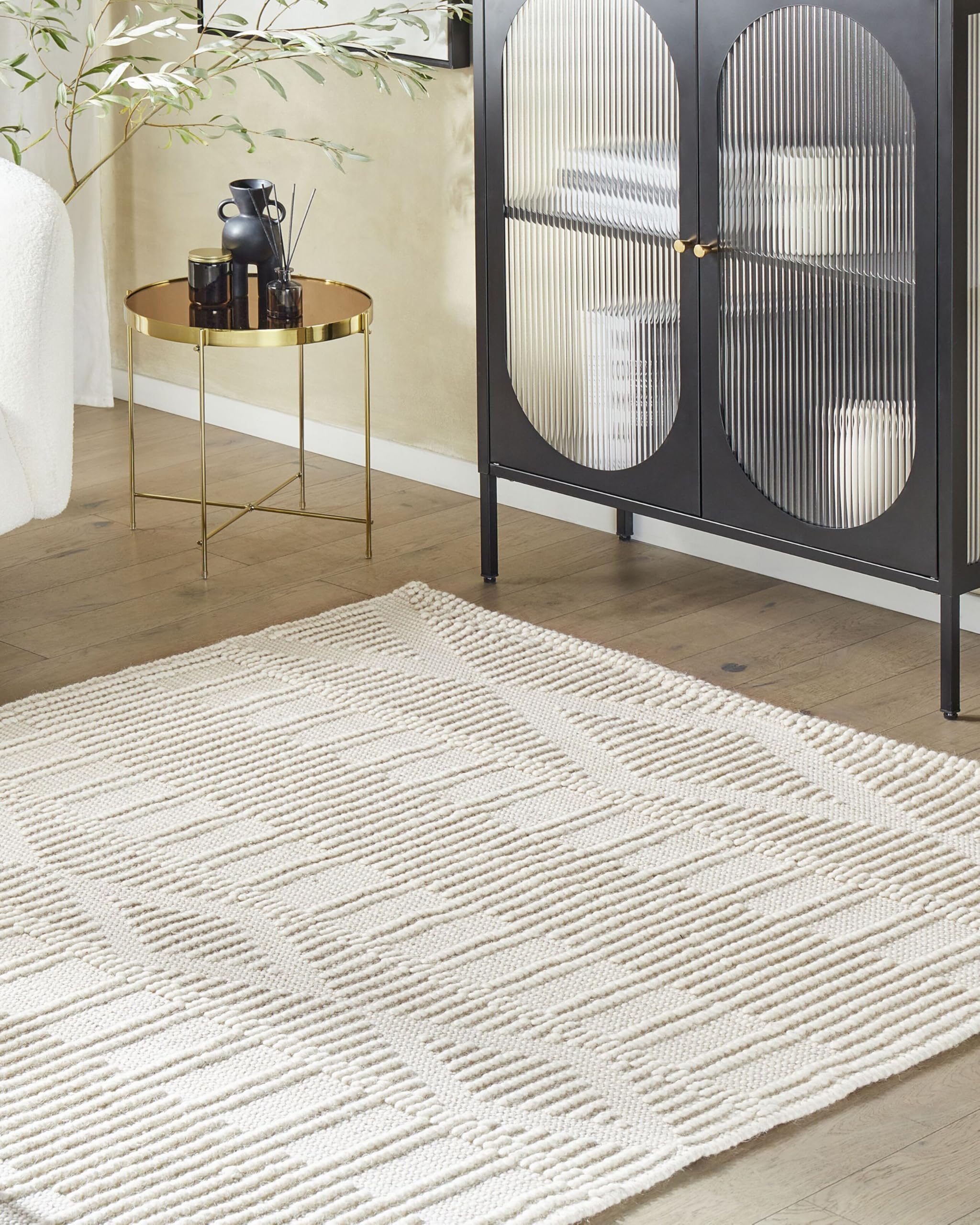 beliani-lapseki-teppich-wolle-beige-200x200-cm-boho image 2