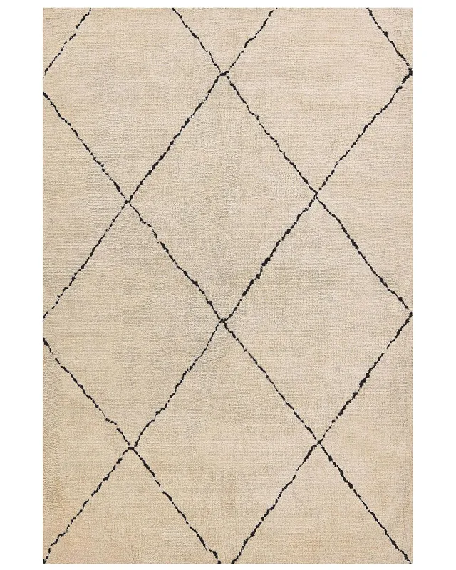 beliani-mutki-shaggy-teppich-200x300-cm-beige-schwarz image 1