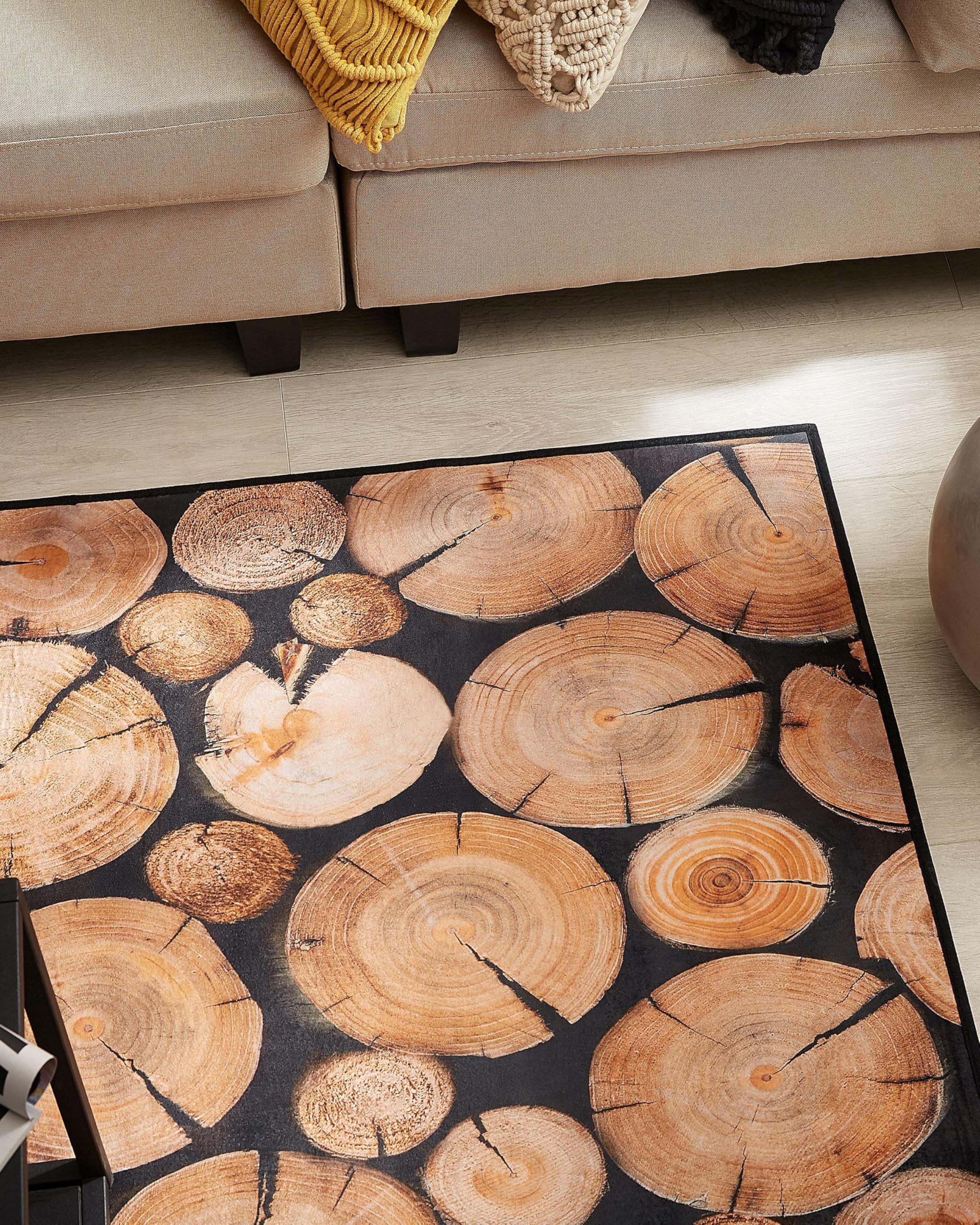 beliani-gerede-teppich-braun-80x150-cm-holzoptik image 2