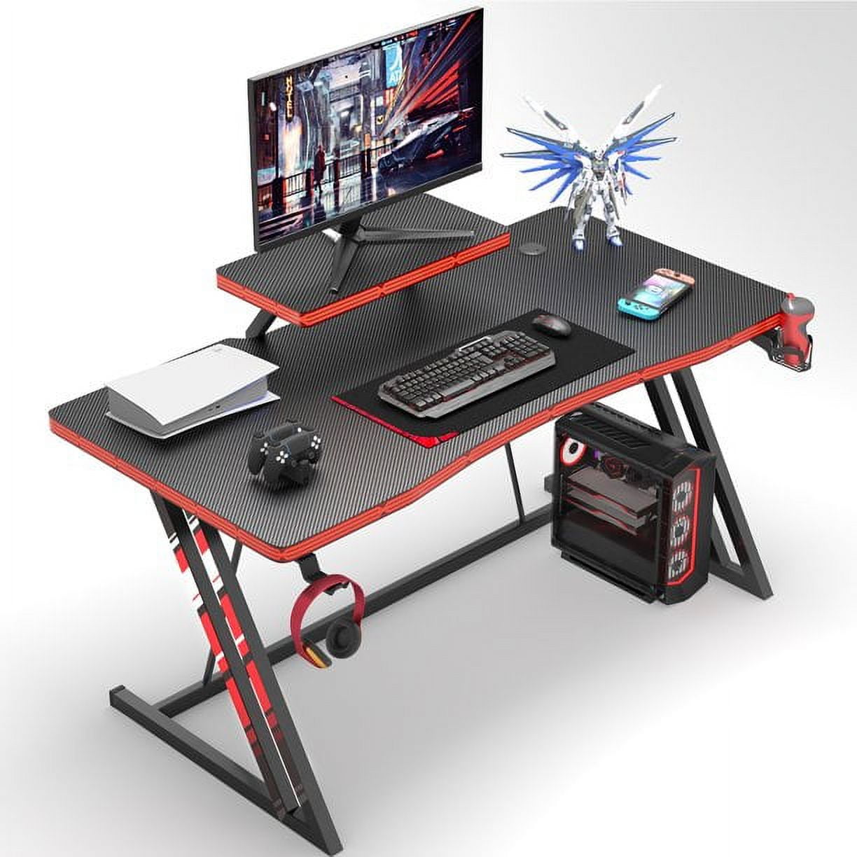 homall-gaming-desk-schreibtisch-120cm-carbon-schwarz-z-form image 8