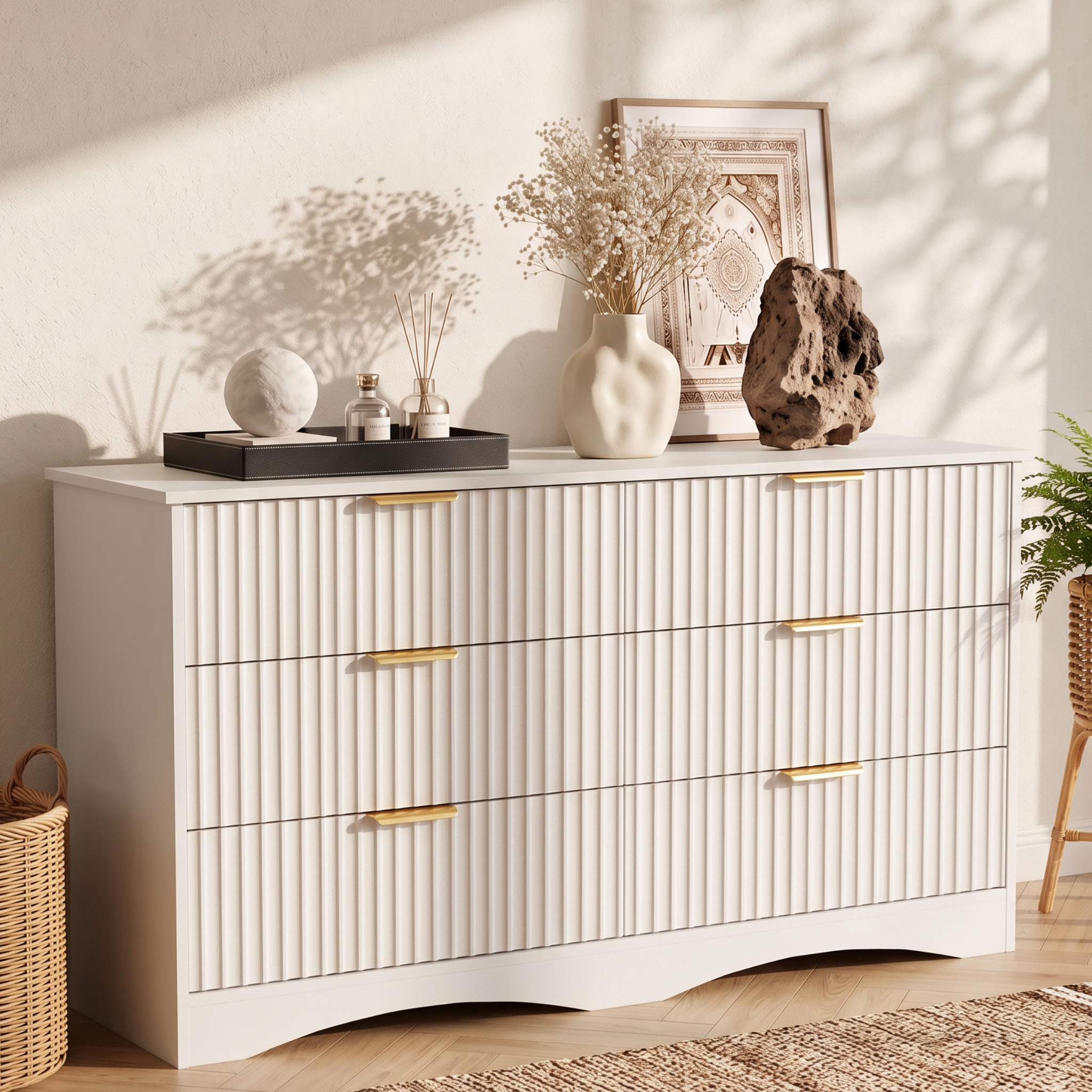homall-bedroom-kommode-6-schubladen-natur-holz-modern image 3