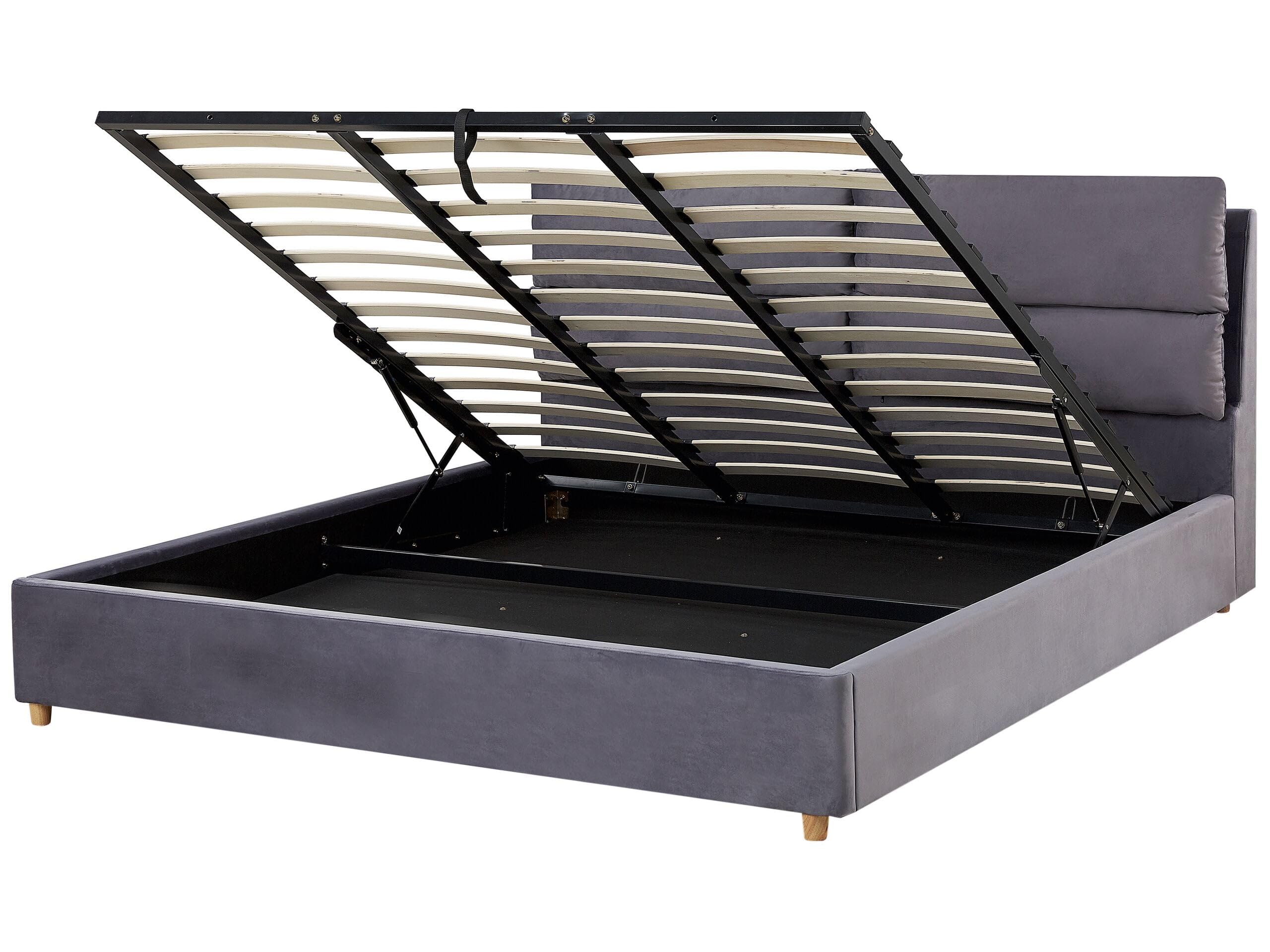 beliani-batilly-polsterbett-180x200-grau-samt-mit-bettkasten image 1
