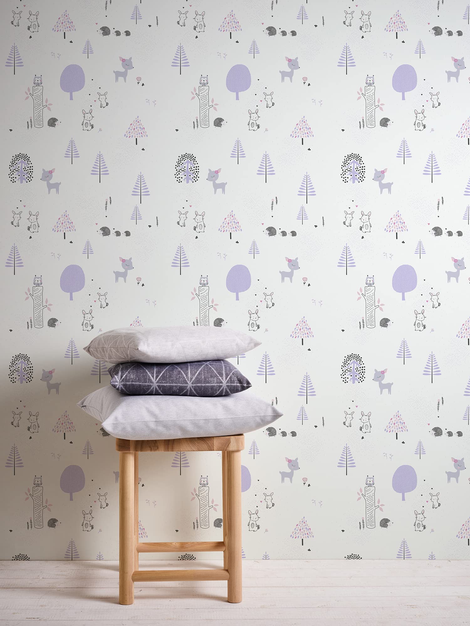 a-s-cr-ation-little-love-kindertapete-381171-lila-waldtiere image 3