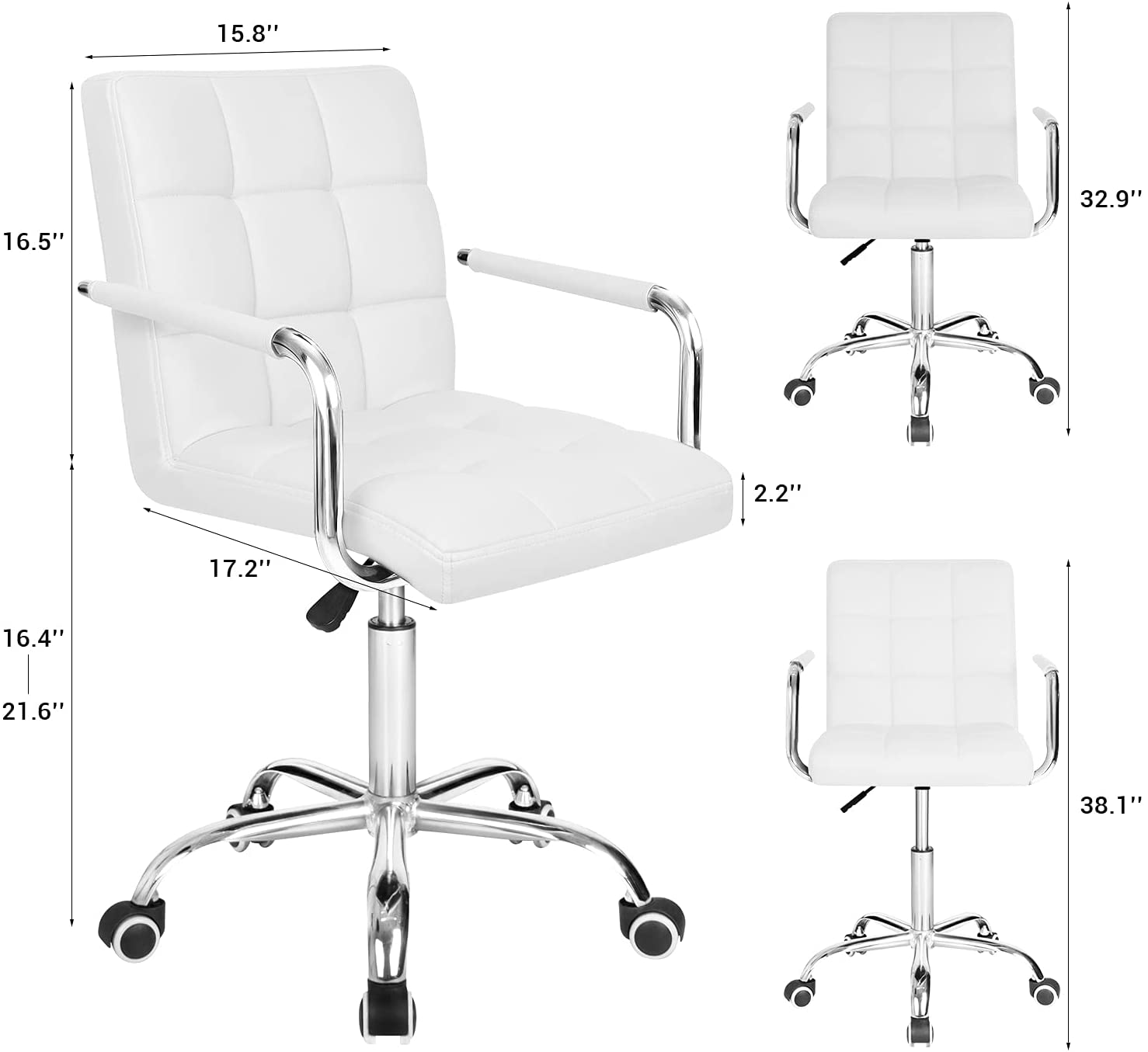 homall-office-leather-chair-b-rostuhl-schwarz-kunstleder-360 image 6
