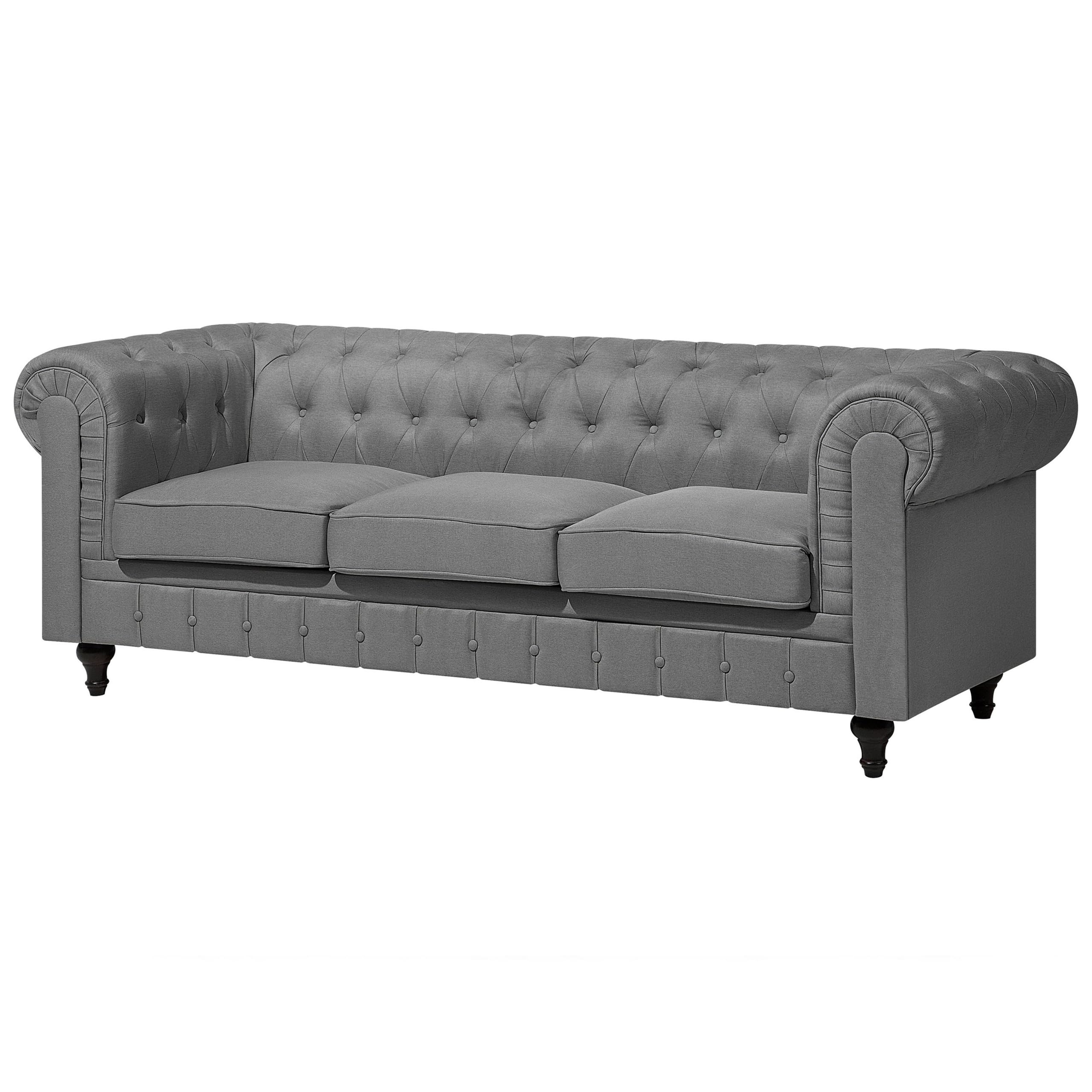 beliani-chesterfield-3er-sofa-hellgrau-stoff-222-cm image 4