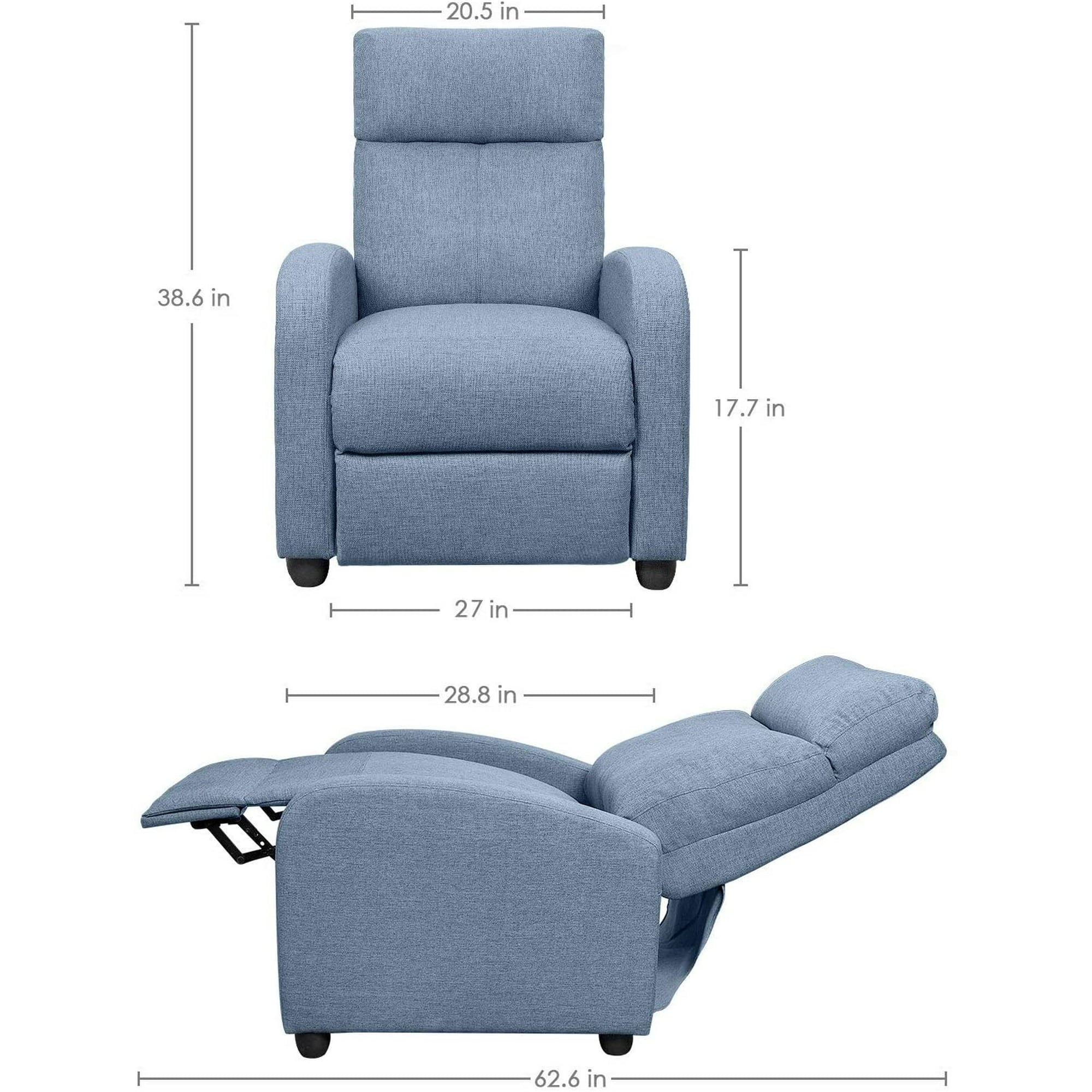 homall-recliner-relaxsessel-blau-stoff-verstellbar-mit-fu-st-tze image 2