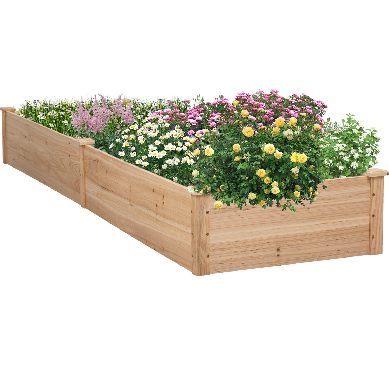 homall-hochbeet-holz-233-cm-pflanzkasten-natur-teilbar image 4