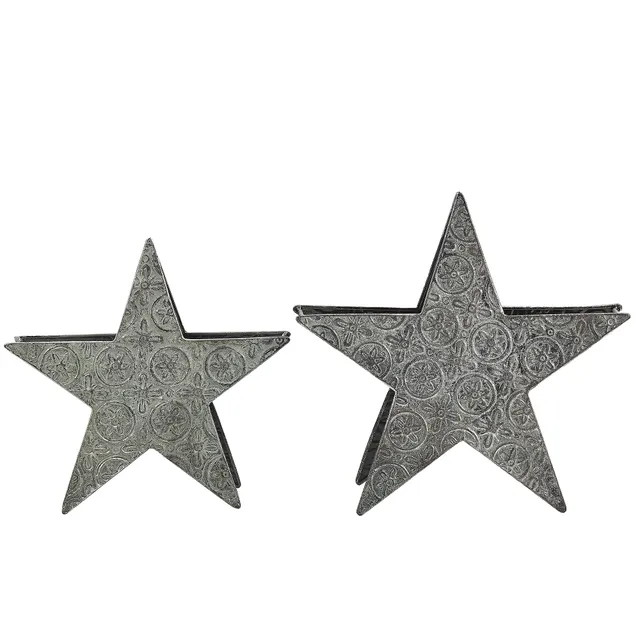 beliani-tornio-kerzenst-nder-sterne-2er-set-silber-metall image 1