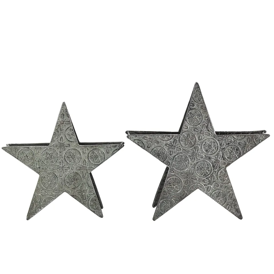beliani-tornio-kerzenst-nder-sterne-2er-set-silber-metall image 1