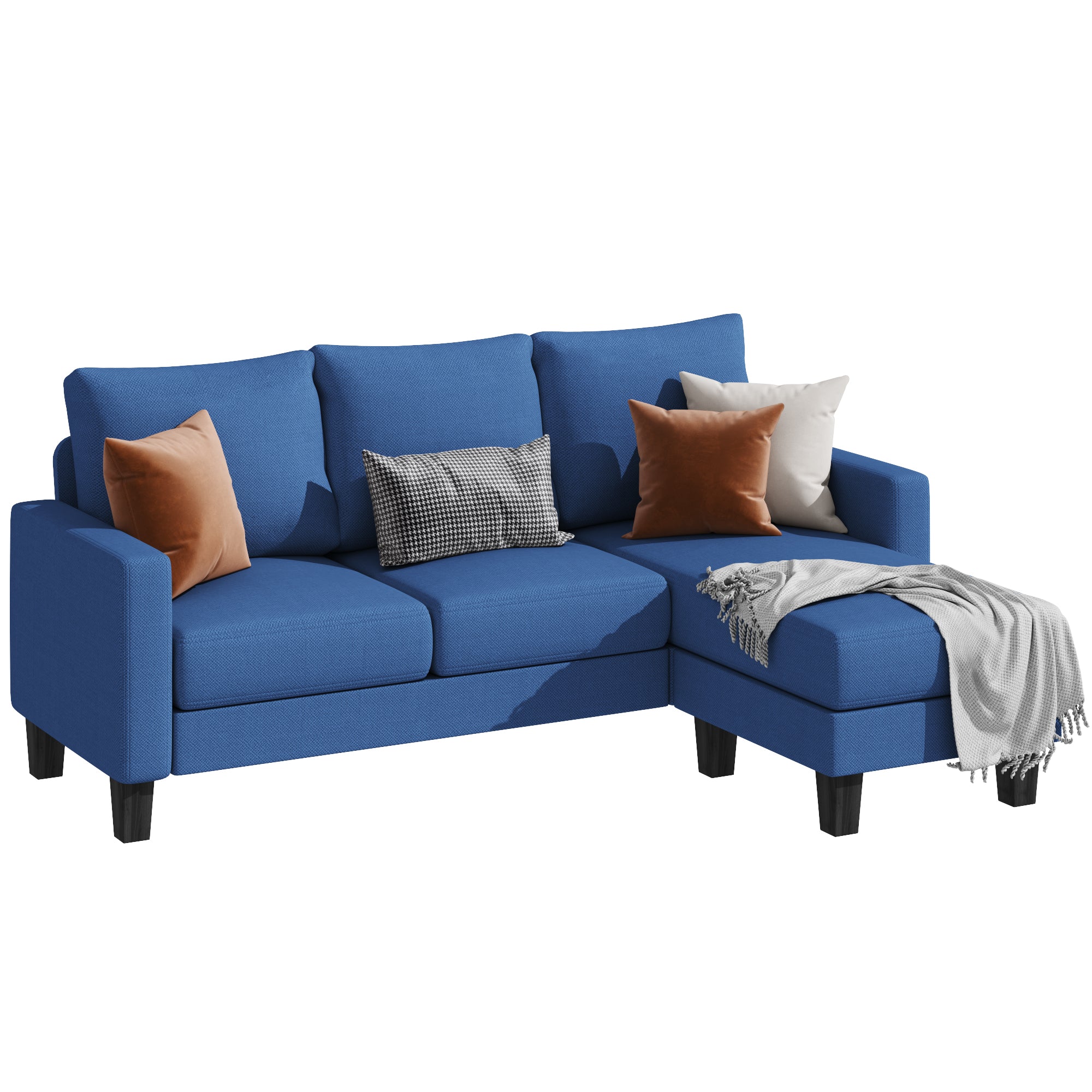 homall-sofa-ecksofa-stoff-grau-3-sitzer-mit-chaiselongue image 2