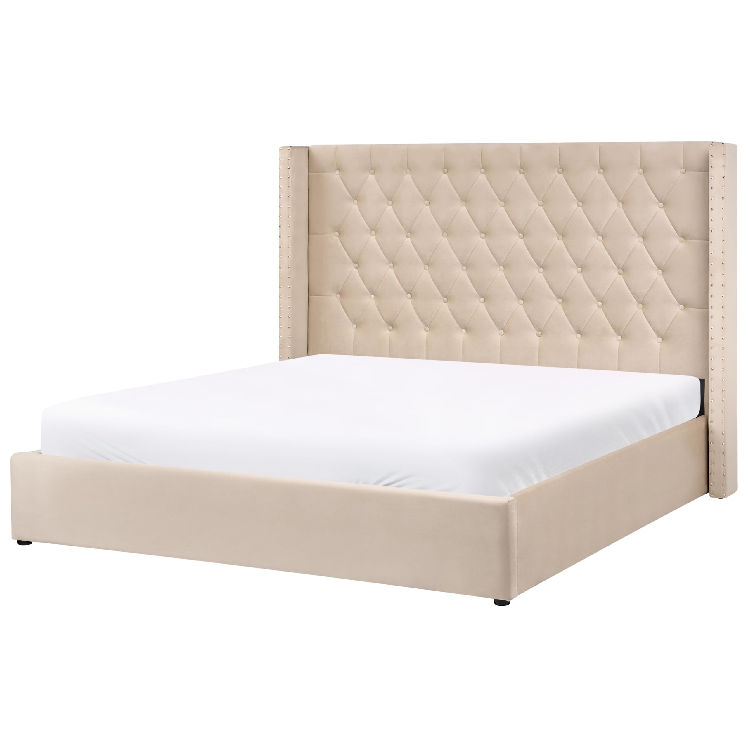 beliani-lubbon-bett-samt-beige-180x200-bettkasten-retro image 5