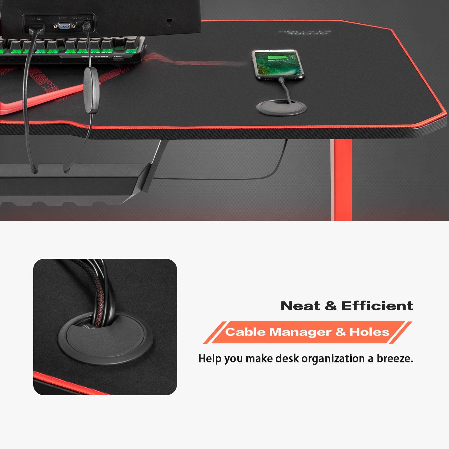 homall-gaming-desk-y-gestell-schreibtisch-55-zoll-schwarz image 5