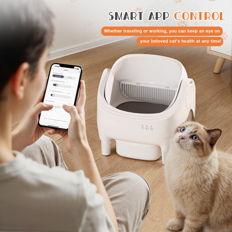 homall-shelf-katzenklo-selbstreinigend-grau-app image 6