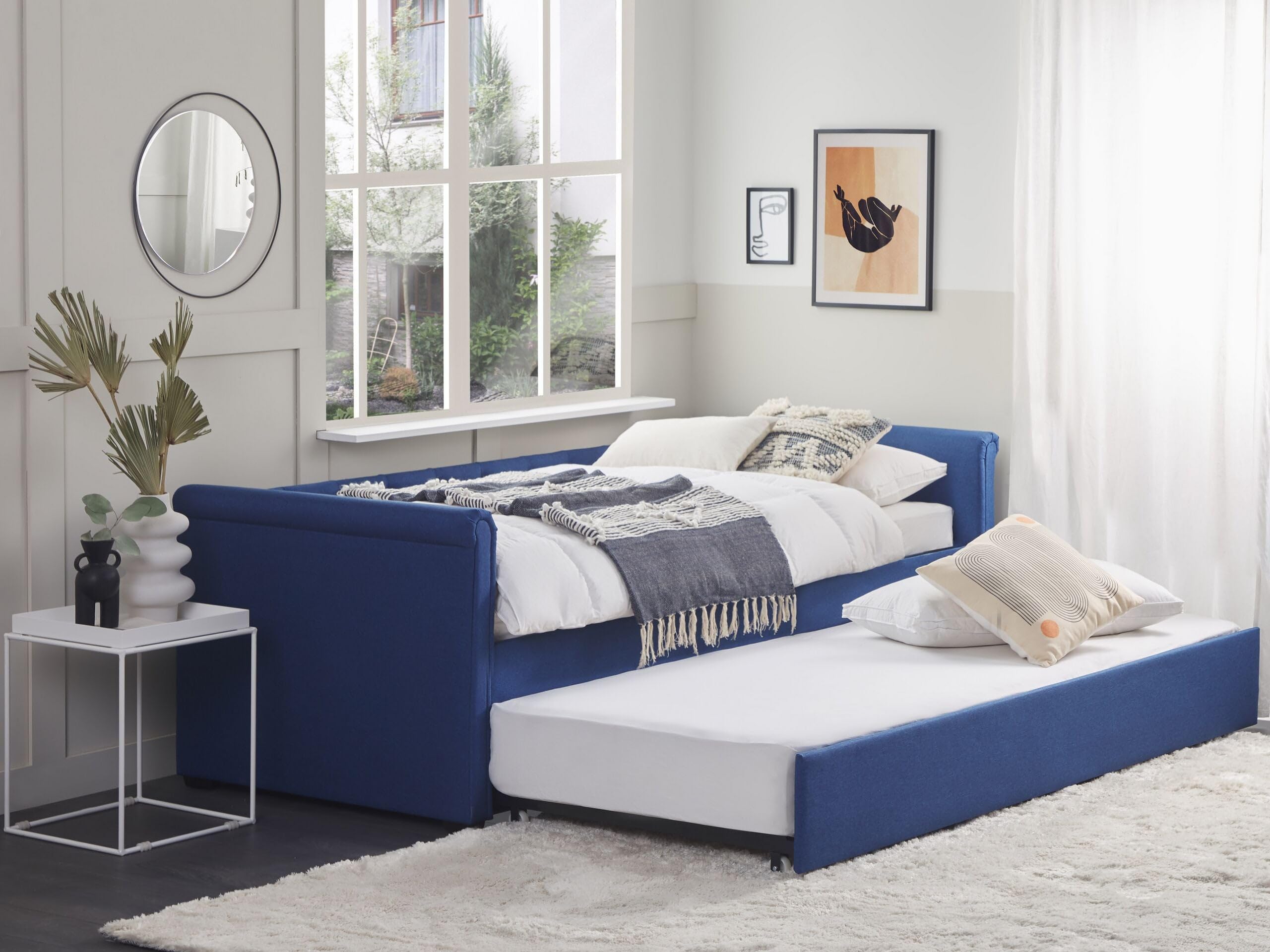 beliani-libourne-tagesbett-90x200-marineblau-ausziehbett-leinenoptik image 2