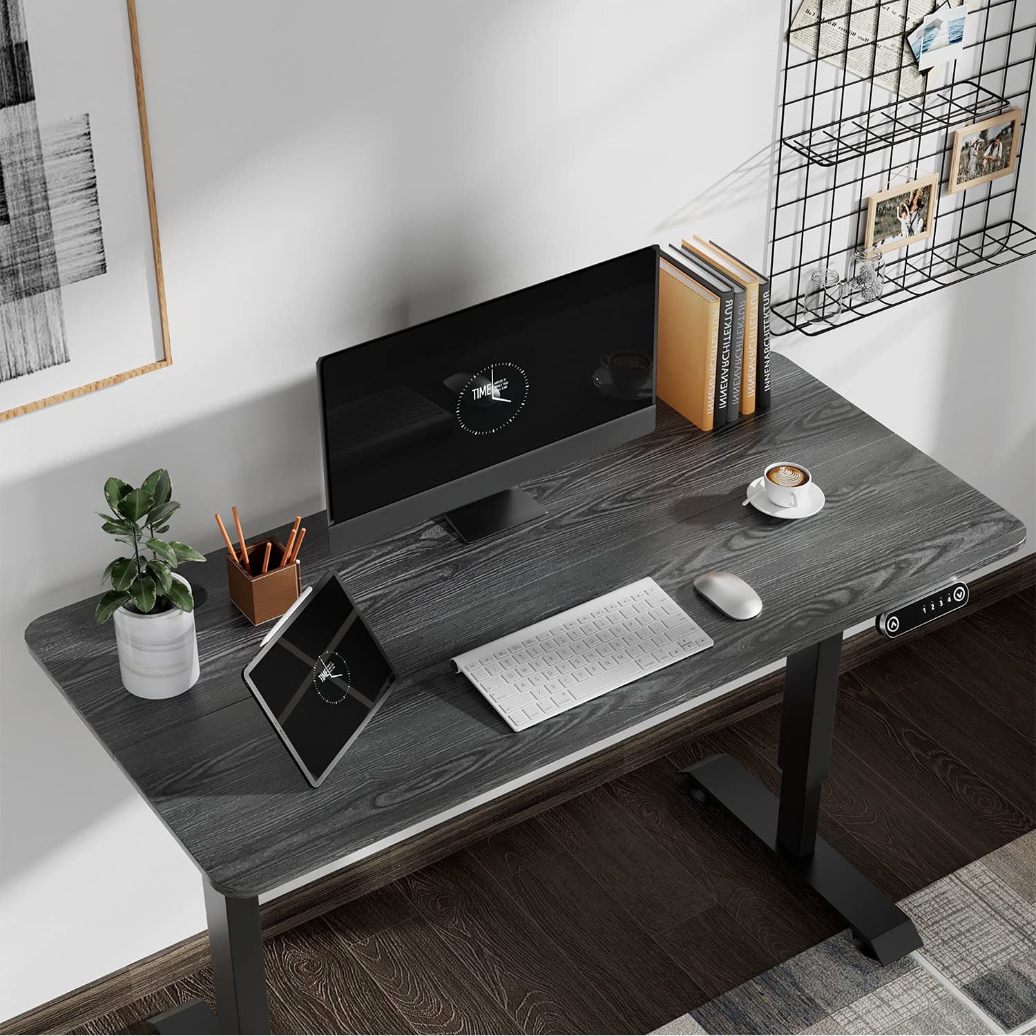homall-standing-desk-stehschreibtisch-120cm-schwarz-memory image 3