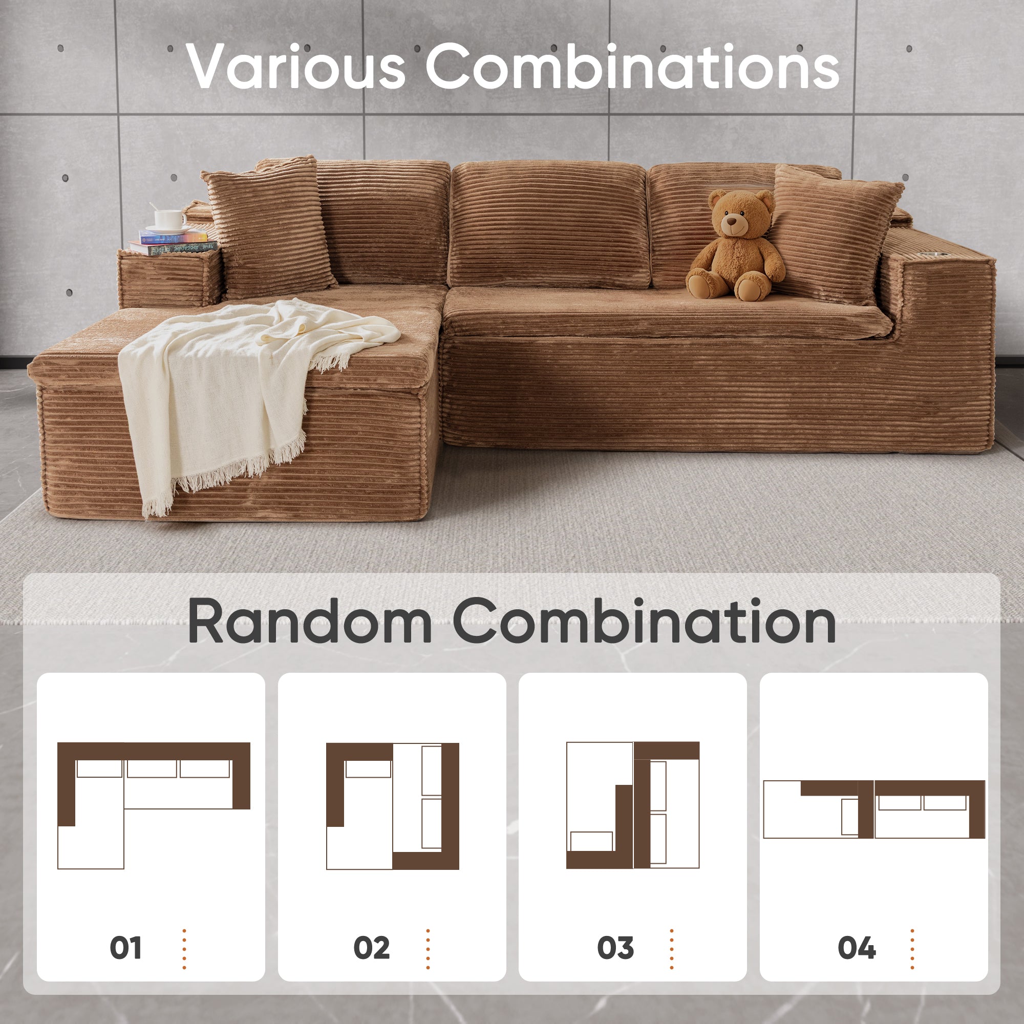 homall-sofa-l-form-3-sitzer-couch-grau image 8