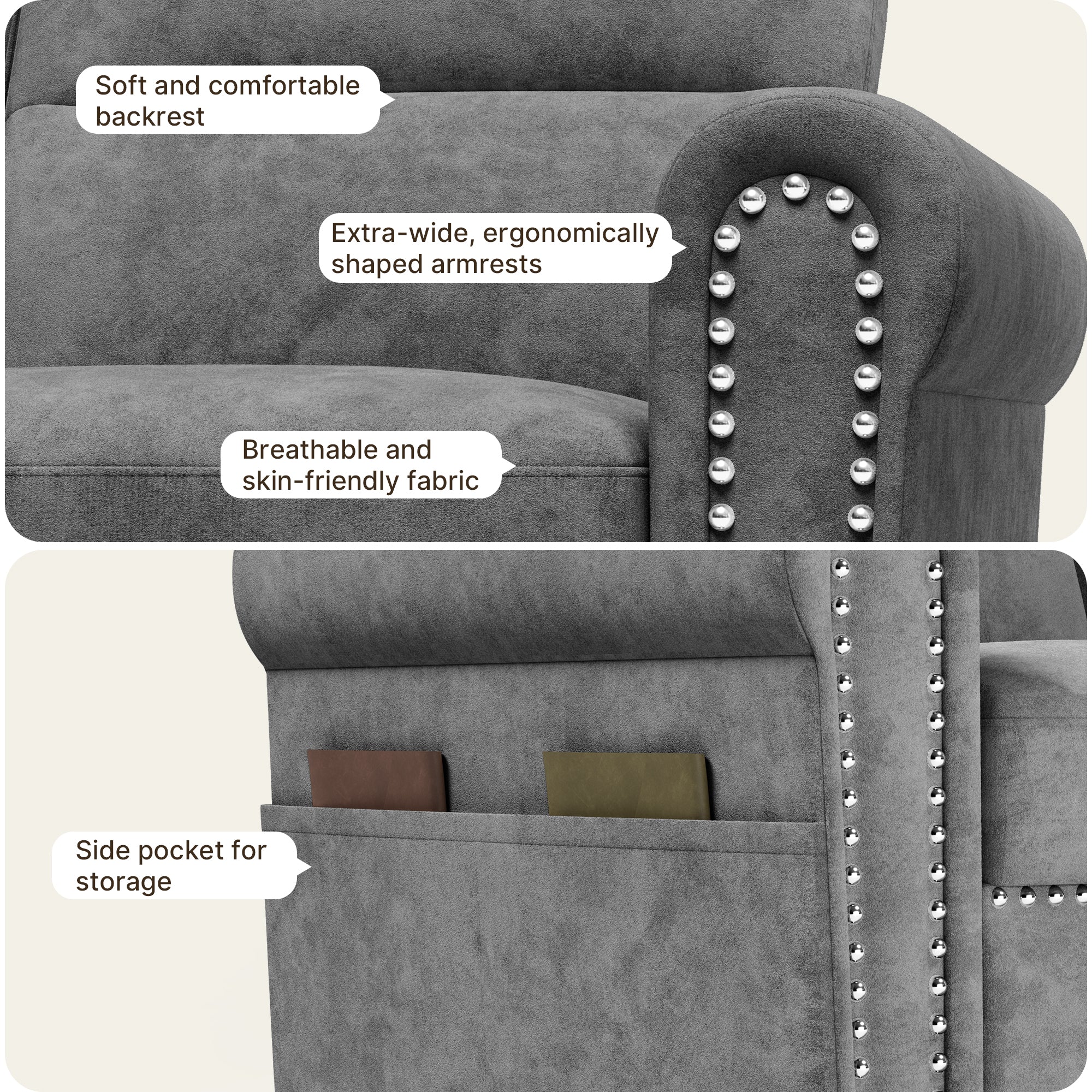 bealife-ar72-2-sitzer-sofa-dunkelgrau-mit-stauraum-seitentasche image 4