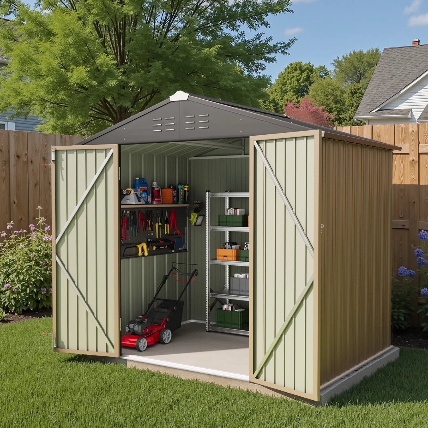 homall-ger-tehaus-metall-grau-8x6-fu-garten image 7