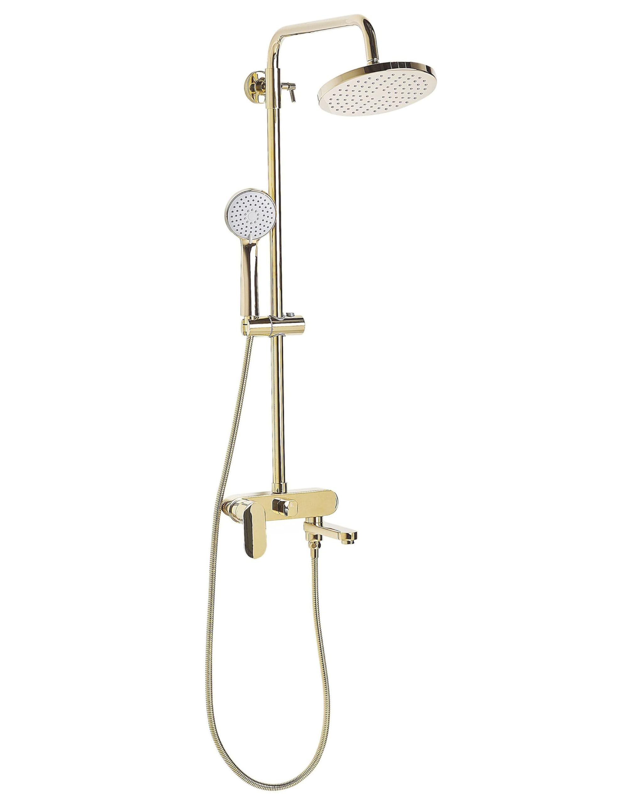 beliani-gurara-duschsystem-gold-kopfbrause-handbrause-messing image 1