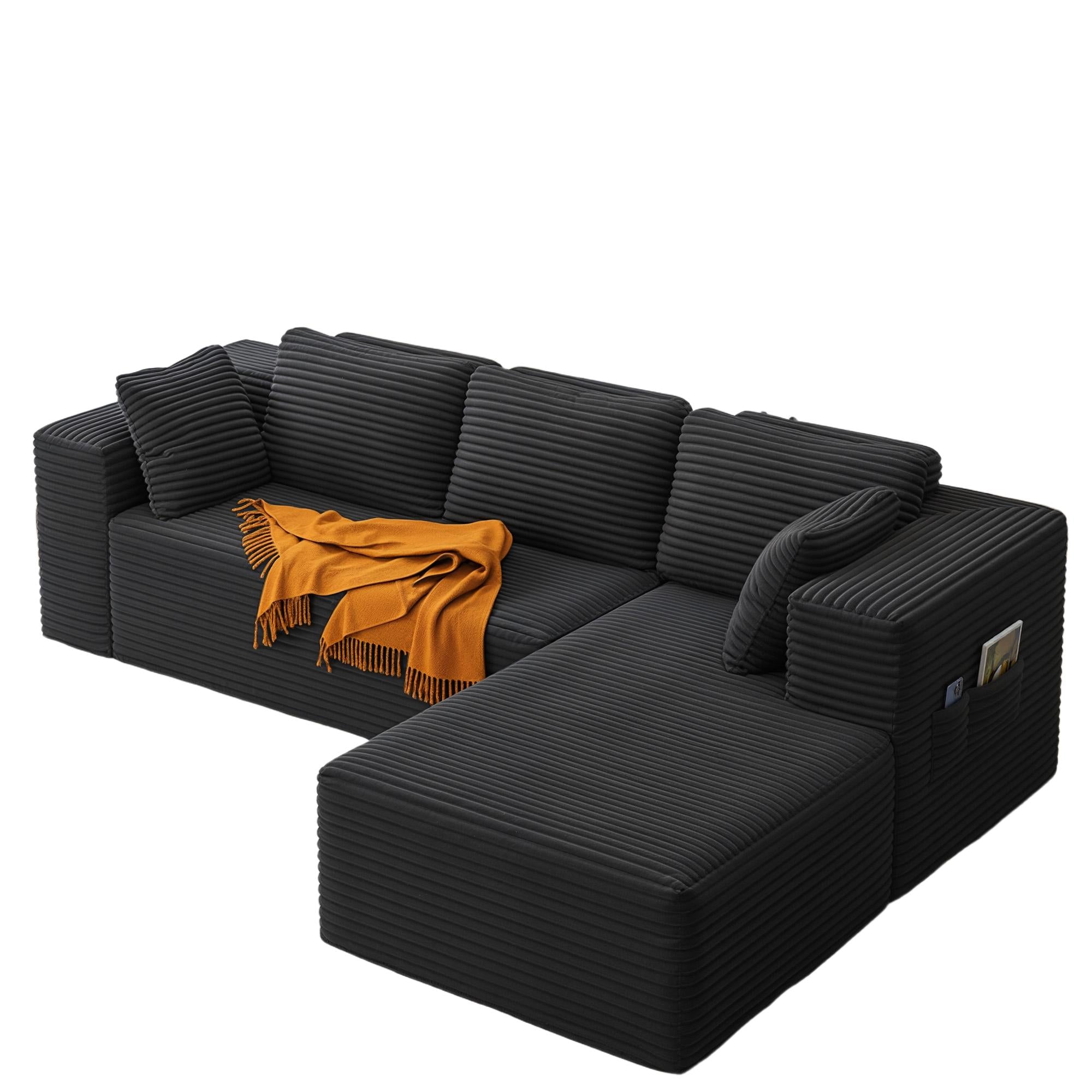 bealife-ar43-ecksofa-cord-250cm-wei-recamiere-rechts-4-sitzer image 1