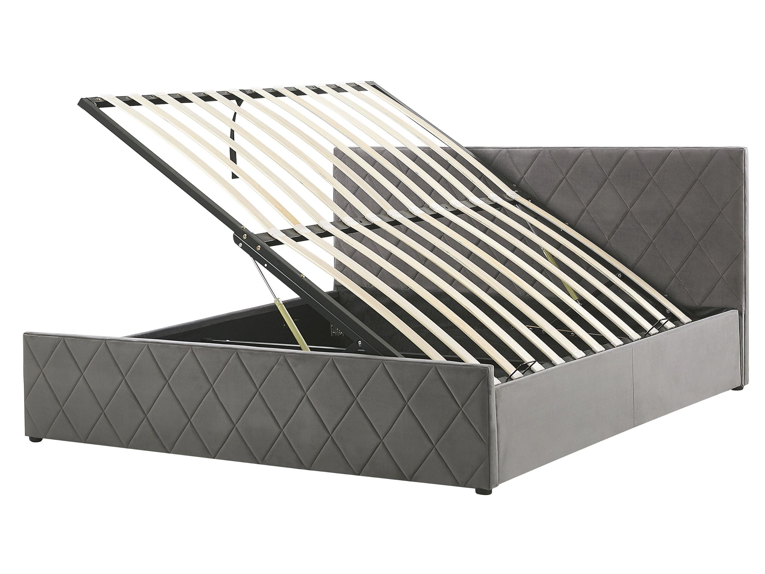 beliani-rochefort-doppelbett-160x200-grau-samt-mit-bettkasten image 1