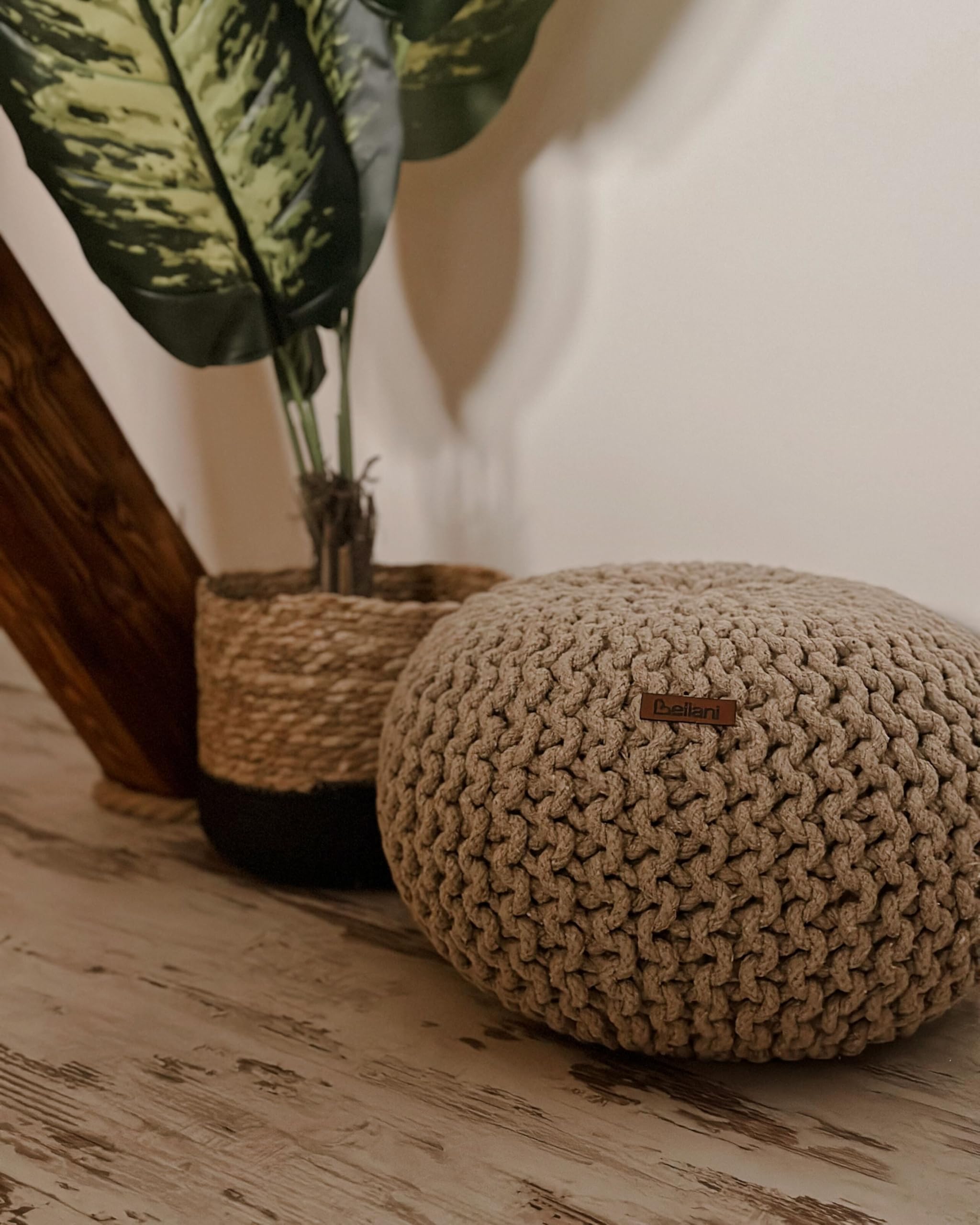 beliani-conrad-pouf-wolle-beige-40x25-cm-rund-strick image 7