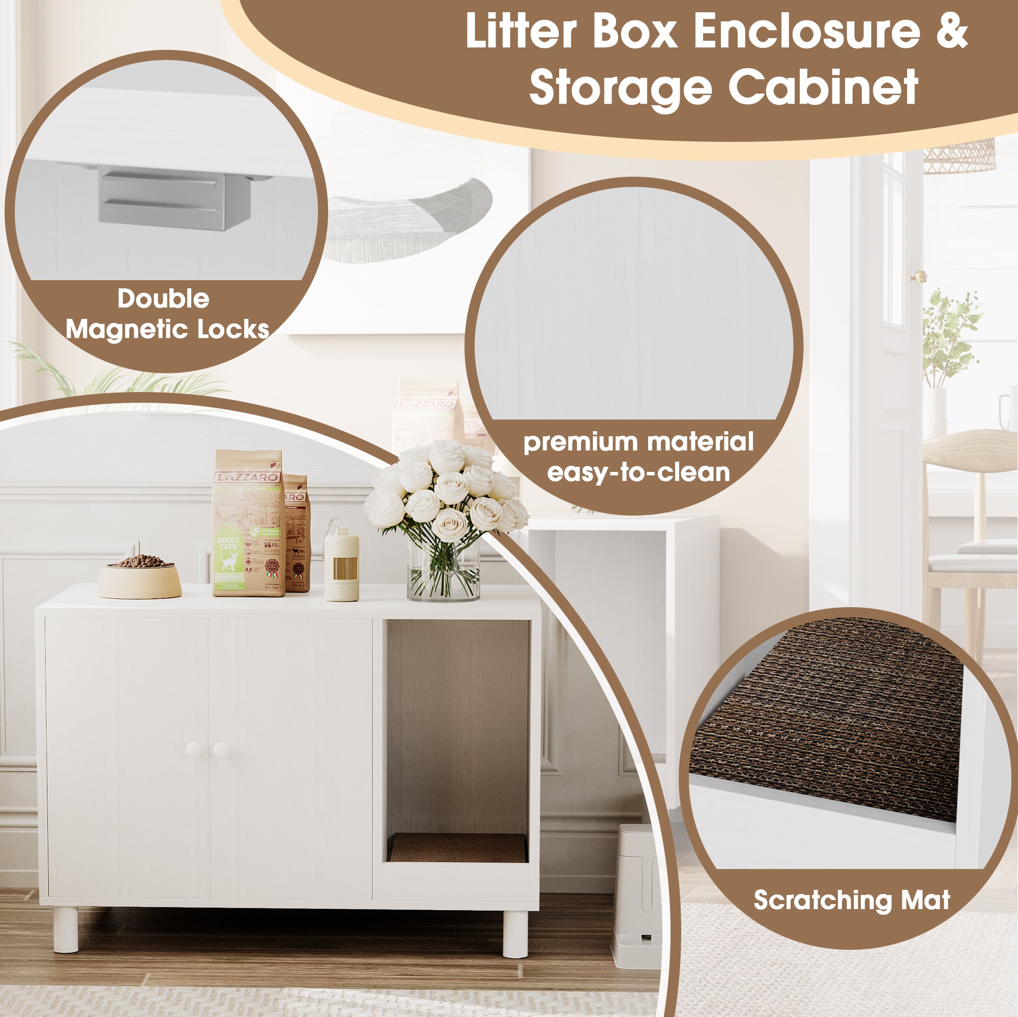 homall-shelf-katzenschrank-katzenklo-m-bel-wei-mit-matte image 1