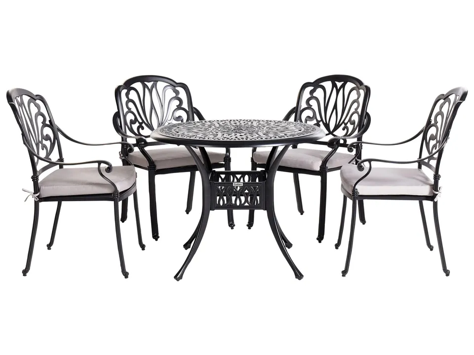 beliani-ancona-gartenset-aluminium-schwarz-tisch-4-st-hle image 1