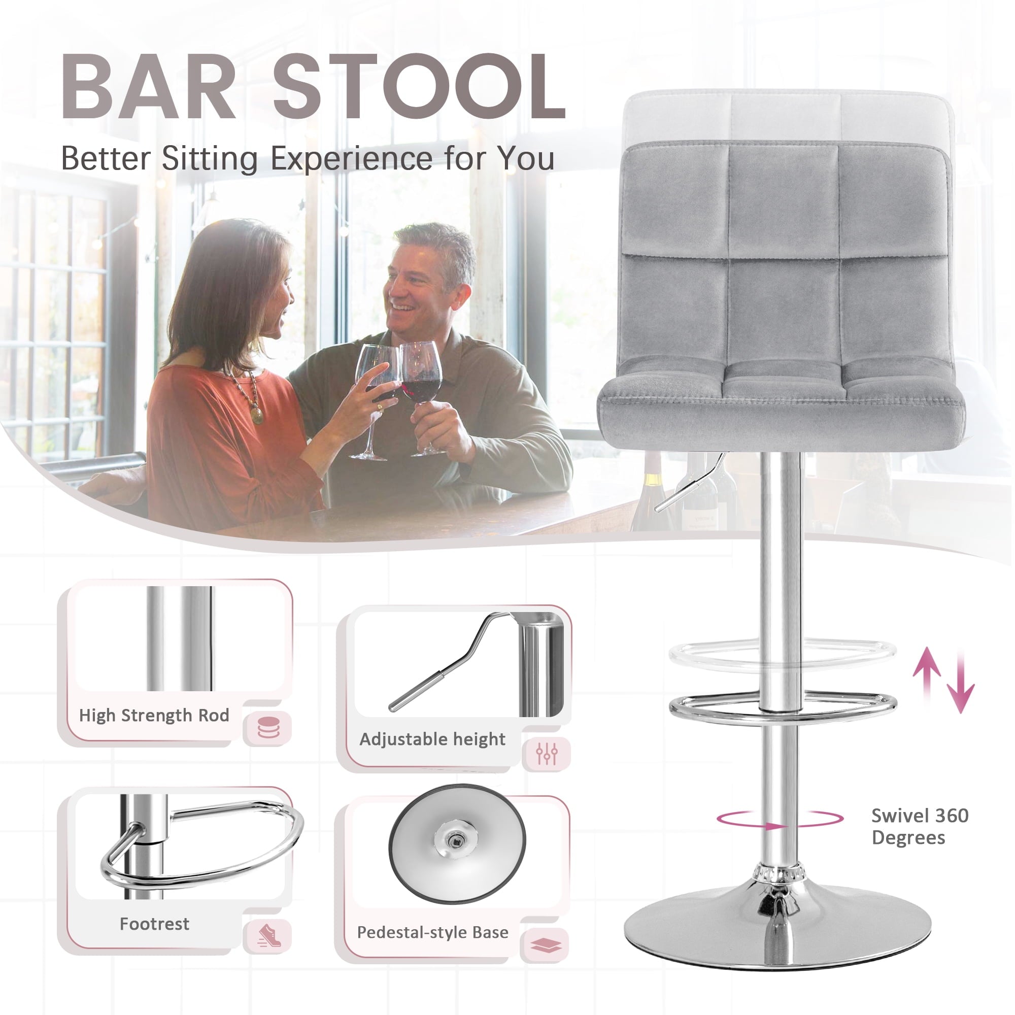 homall-bar-stool-barhocker-2er-set-samt-grau-h-henverstellbar image 3