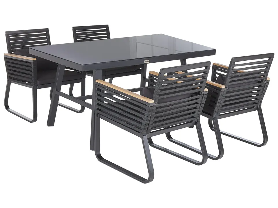 beliani-canetto-gartenm-bel-set-150x90-glas-mit-4-st-hlen-schwarz image 1