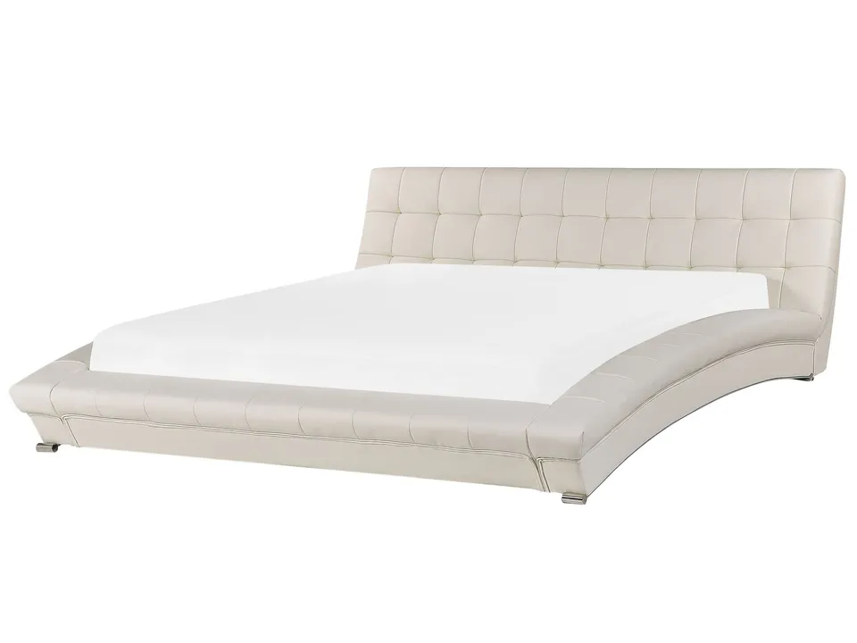 beliani-lille-lederbett-180x200-cm-wei-mit-lattenrost image 1