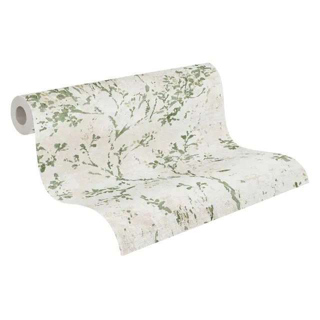 a-s-cr-ation-livingwalls-floral-vliestapete-creme-gr-n-10-05m image 1