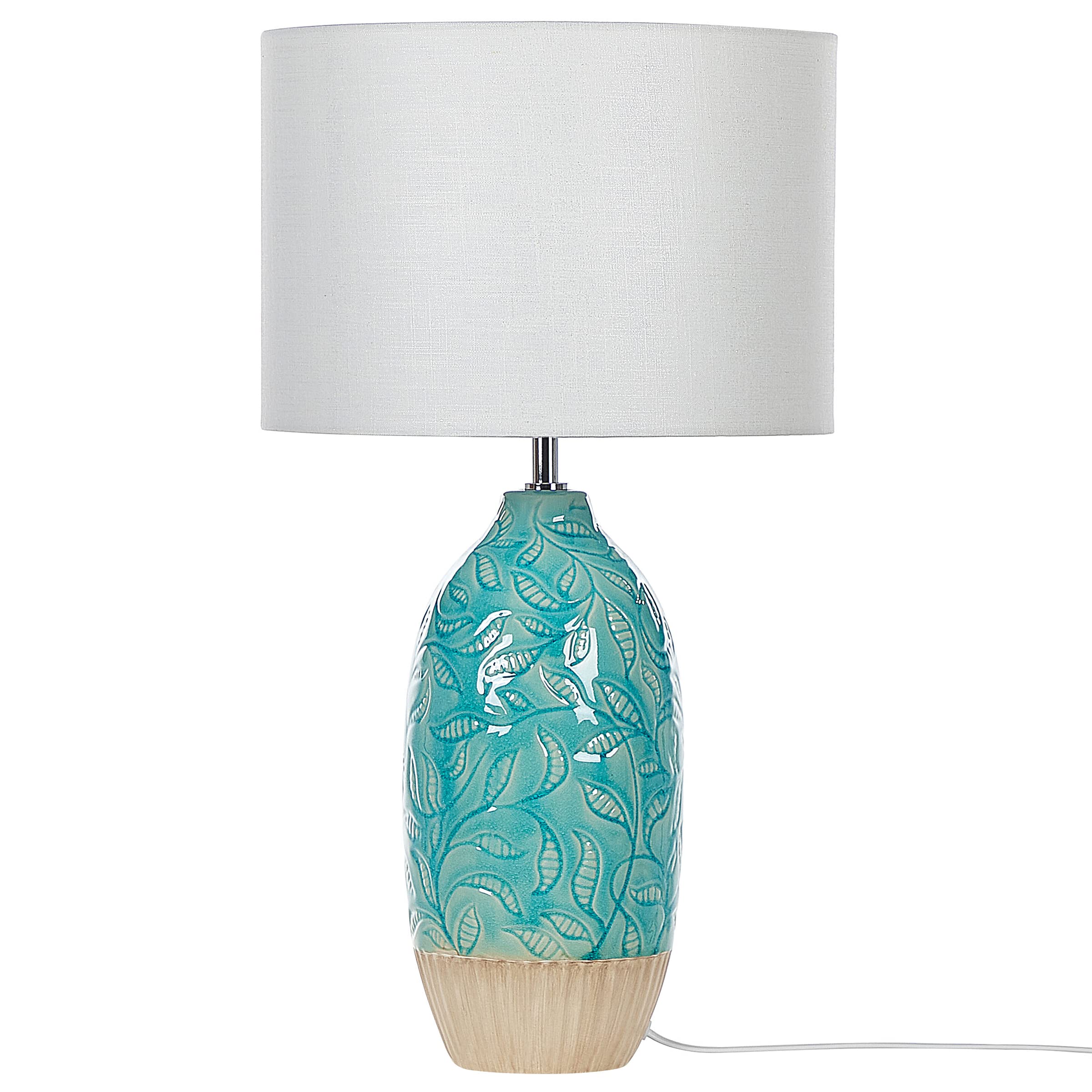 beliani-ataba-tischlampe-blau-keramik-58-cm-bl-tter image 4