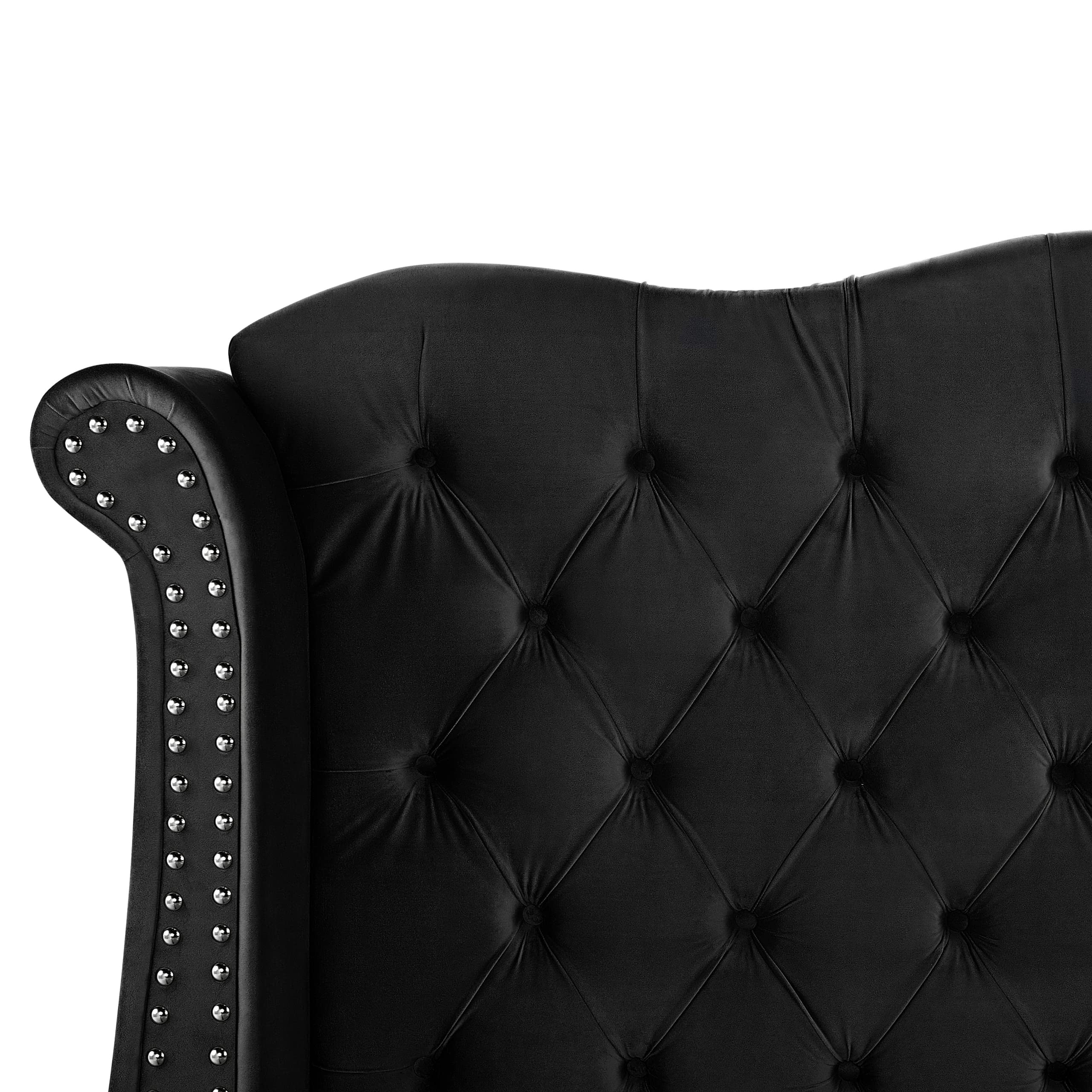 beliani-ayette-bett-samt-160x200-schwarz-chesterfield-kopfteil image 7