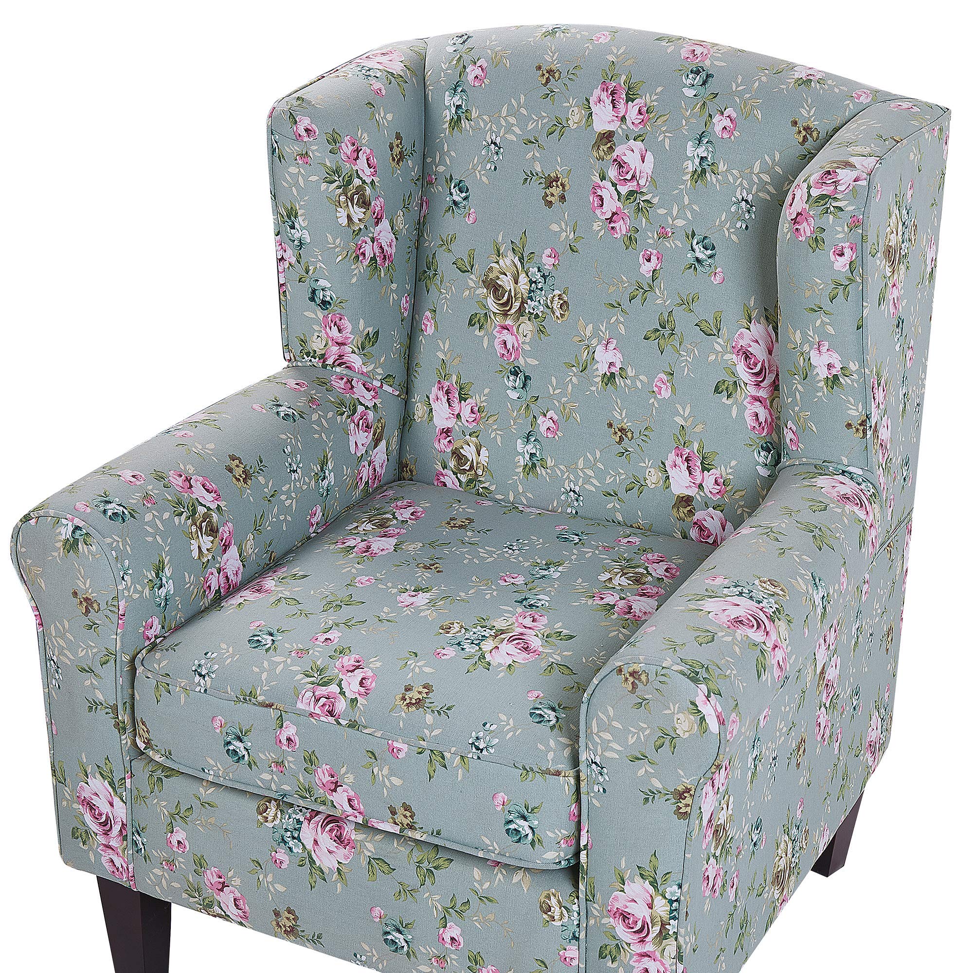 beliani-hamar-sessel-mit-fu-hocker-gr-n-blumenmuster-kissen image 7