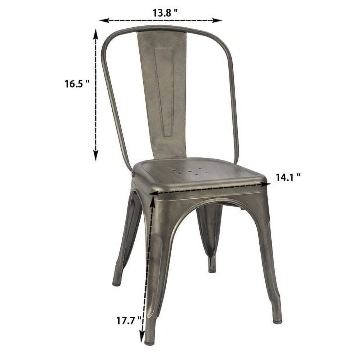 homall-metal-chair-barstool-metallstuhl-4er-set-gun image 4